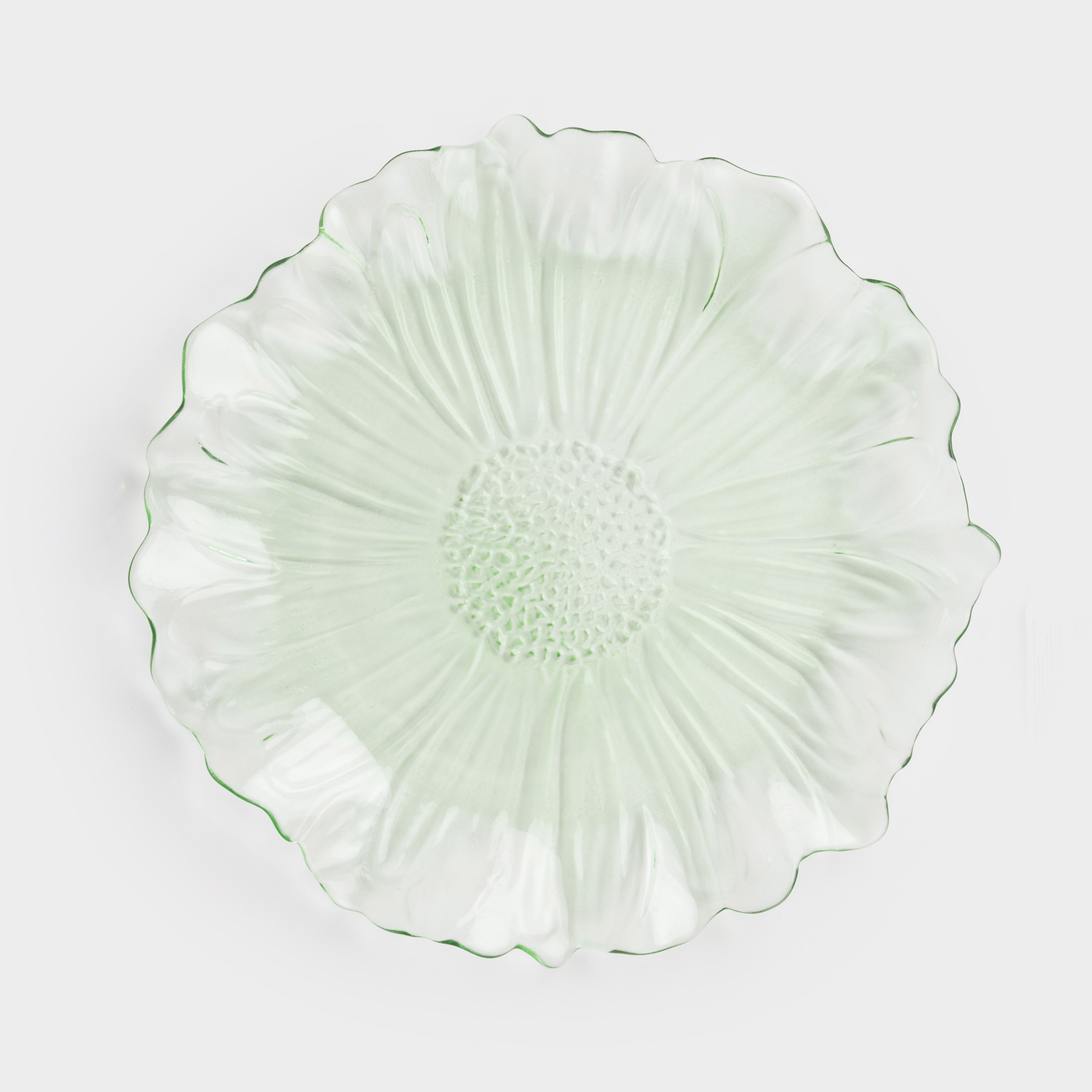 Блюдо, 26 см, стекло Р, зеленое, Цветок, Fleur color, image-1