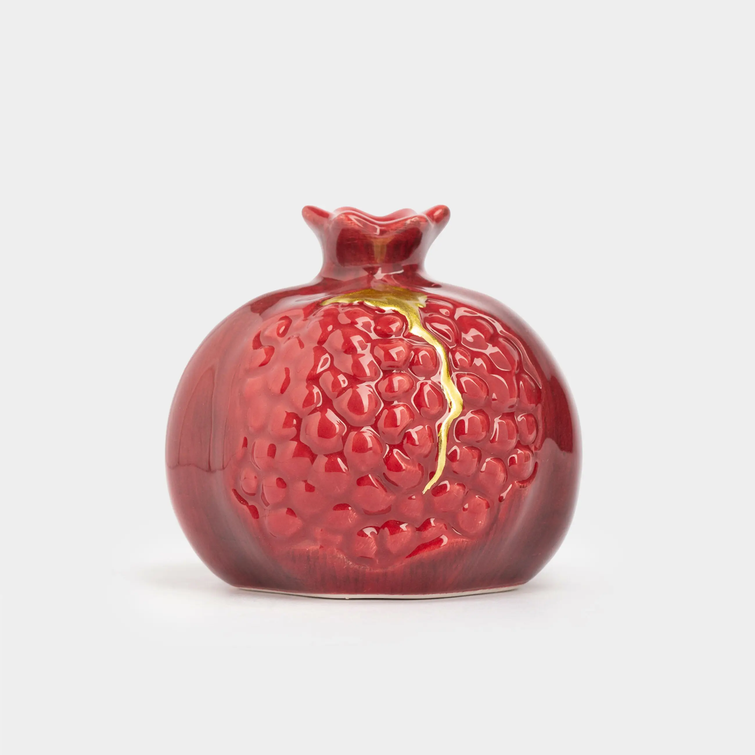 Емкость для соли или перца, 7 см, керамика, бордово-золотистая, Гранат, Pomegranate