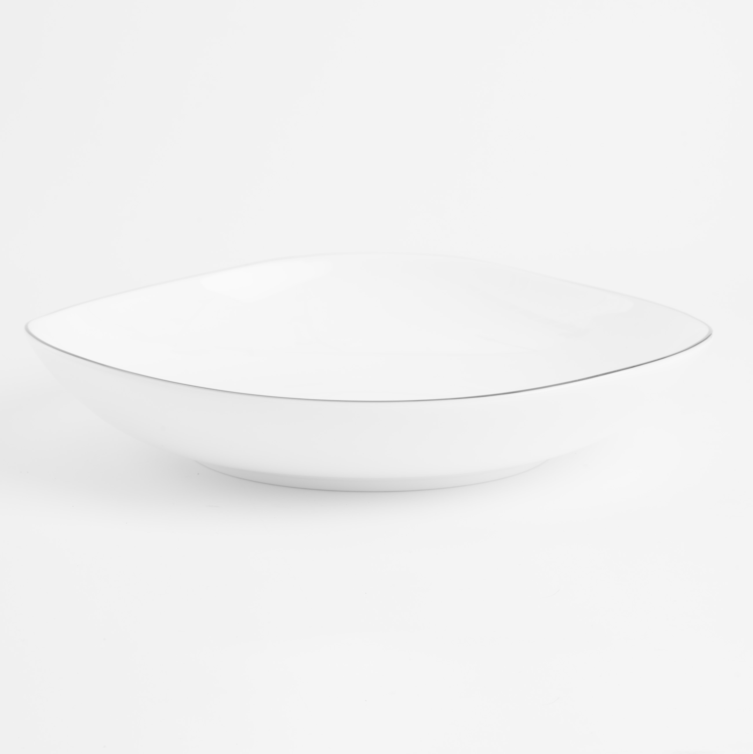 Тарелка суповая, 21х4 см, фарфор F, белая, Bend silver изображение № 5