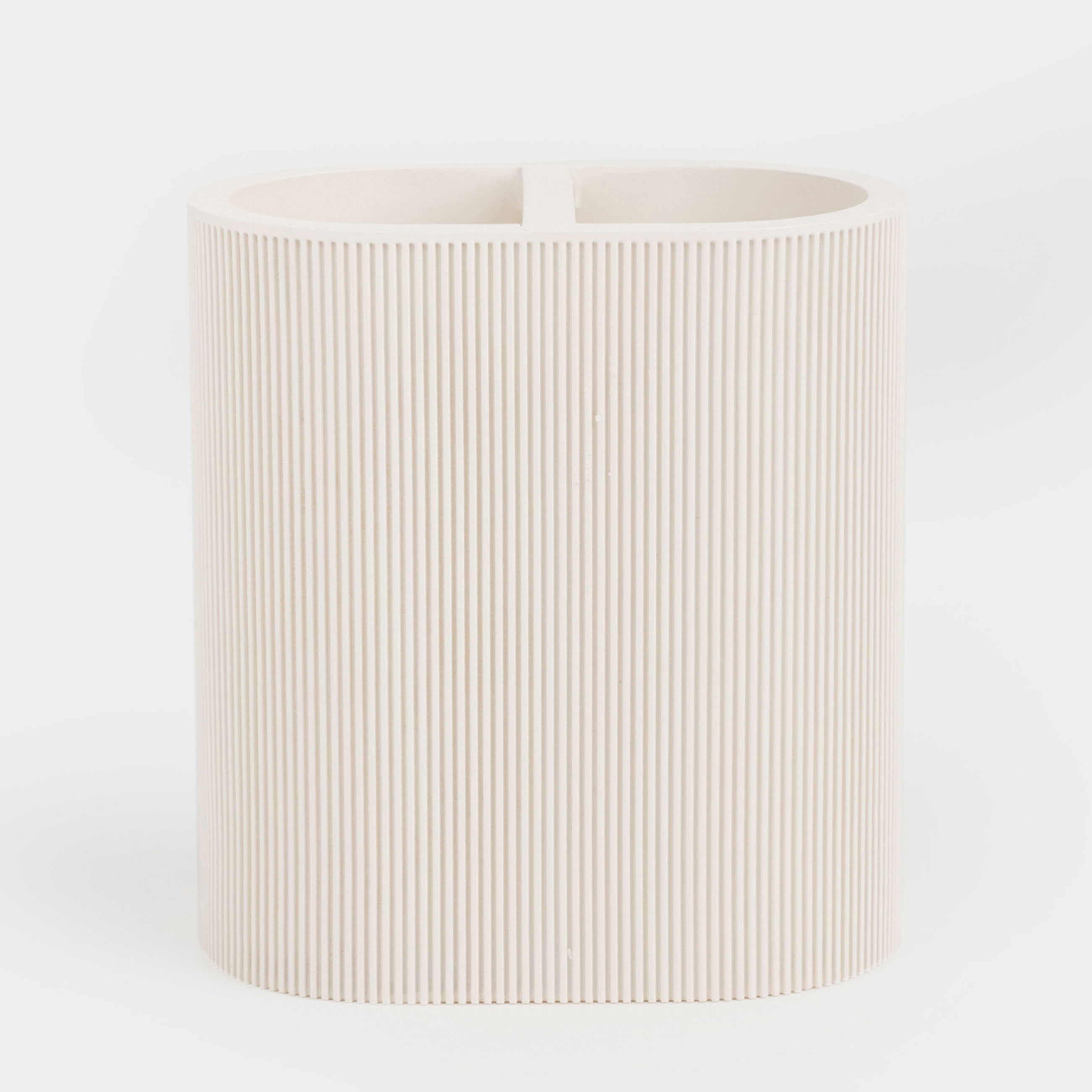 Стакан для зубных щеток 11 см полирезин молочный White stripes 990₽