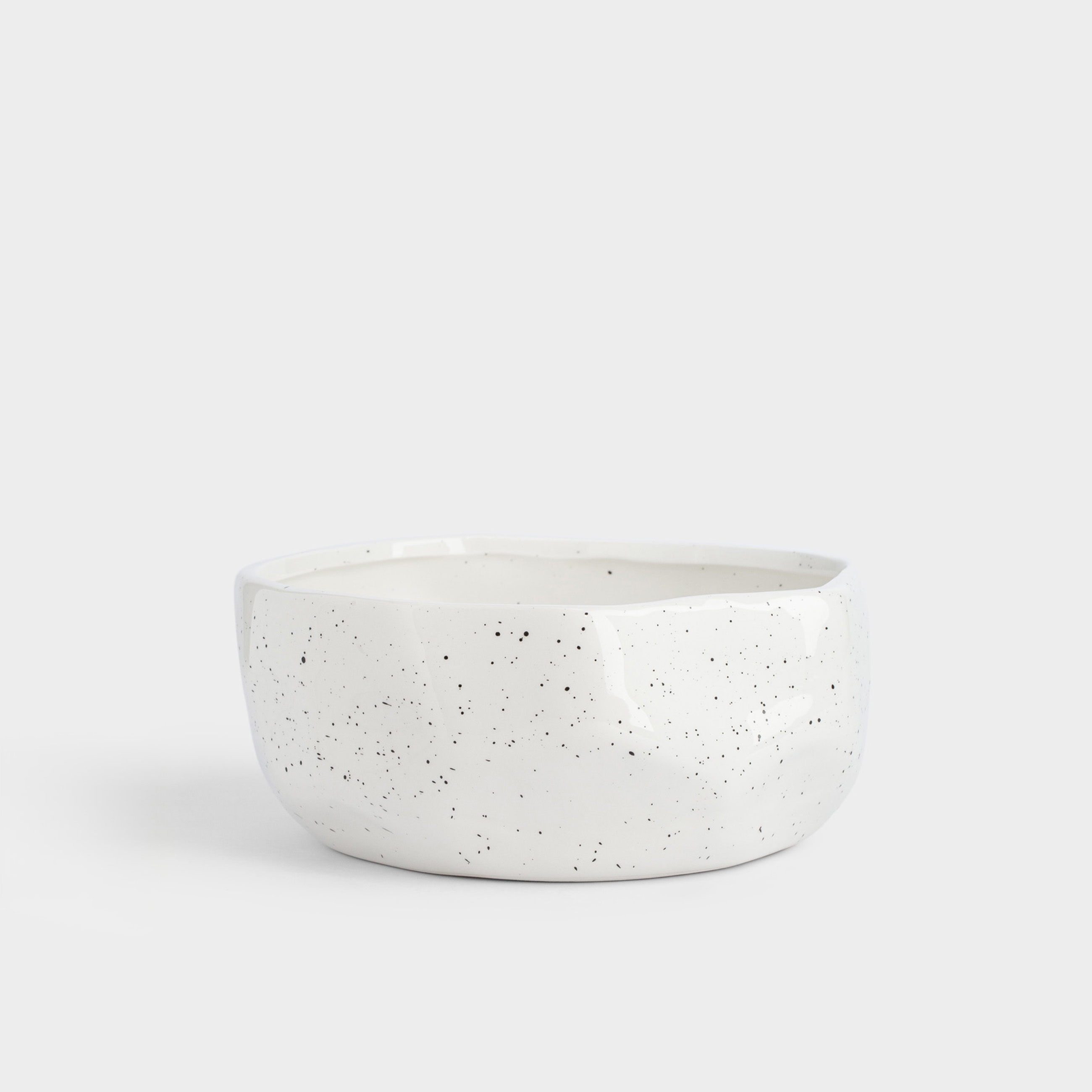 Ваза для фруктов, в крапинку, молочная, Crumple speckled