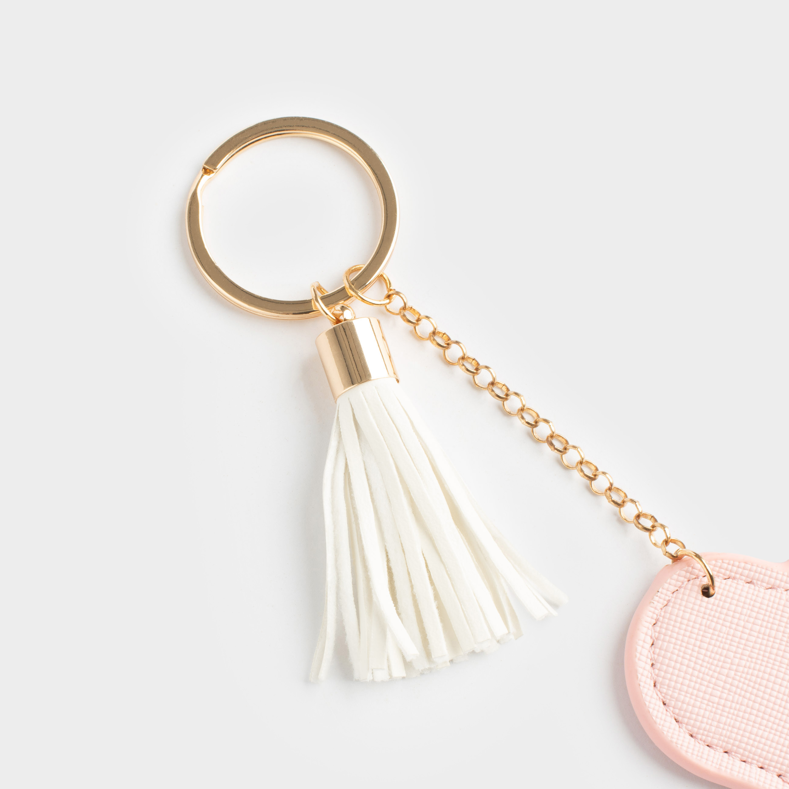Брелок, 12 см, с кисточкой, полиуретан/металл, розовый, Сердце, Keychain heart, image-2