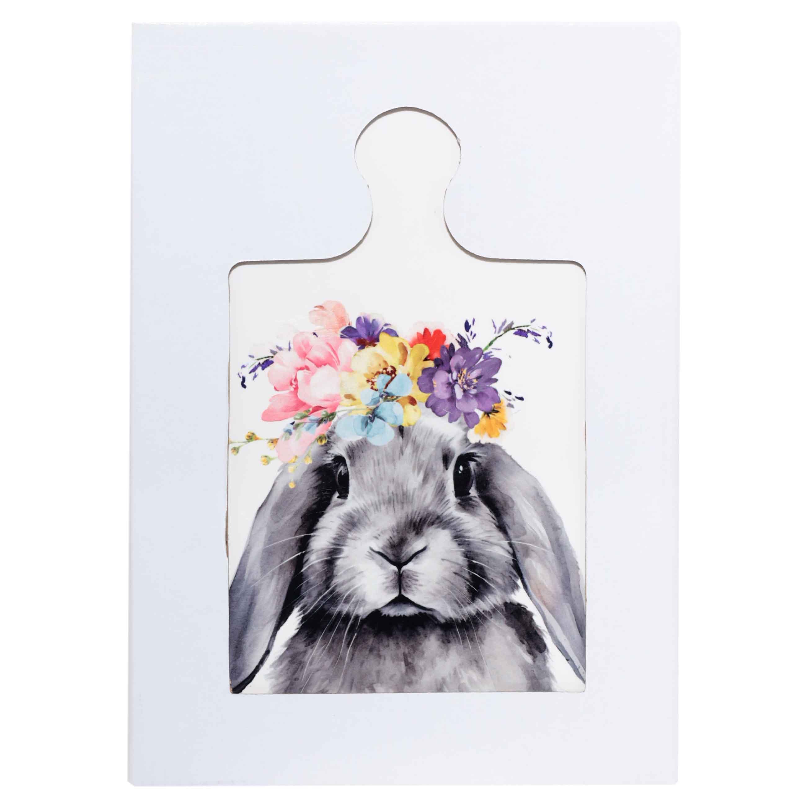 Подставка под горячее, 17x24 см, с ручкой, керамика/пробка, белая, Кролик, Pure Easter изображение № 3