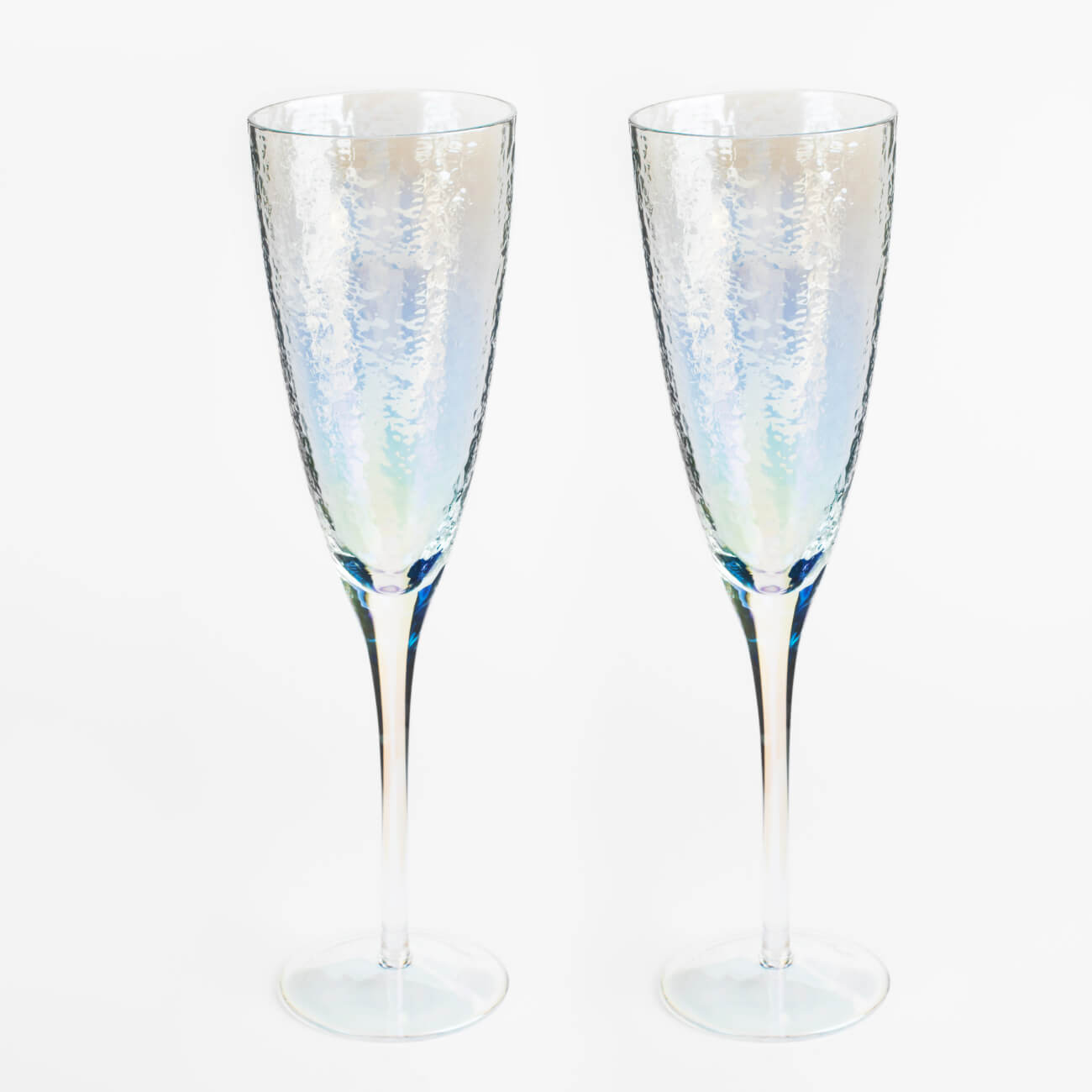Бокал для шампанского, 275 мл, 2 шт, стекло, перламутр, Ripply polar изображение № 1