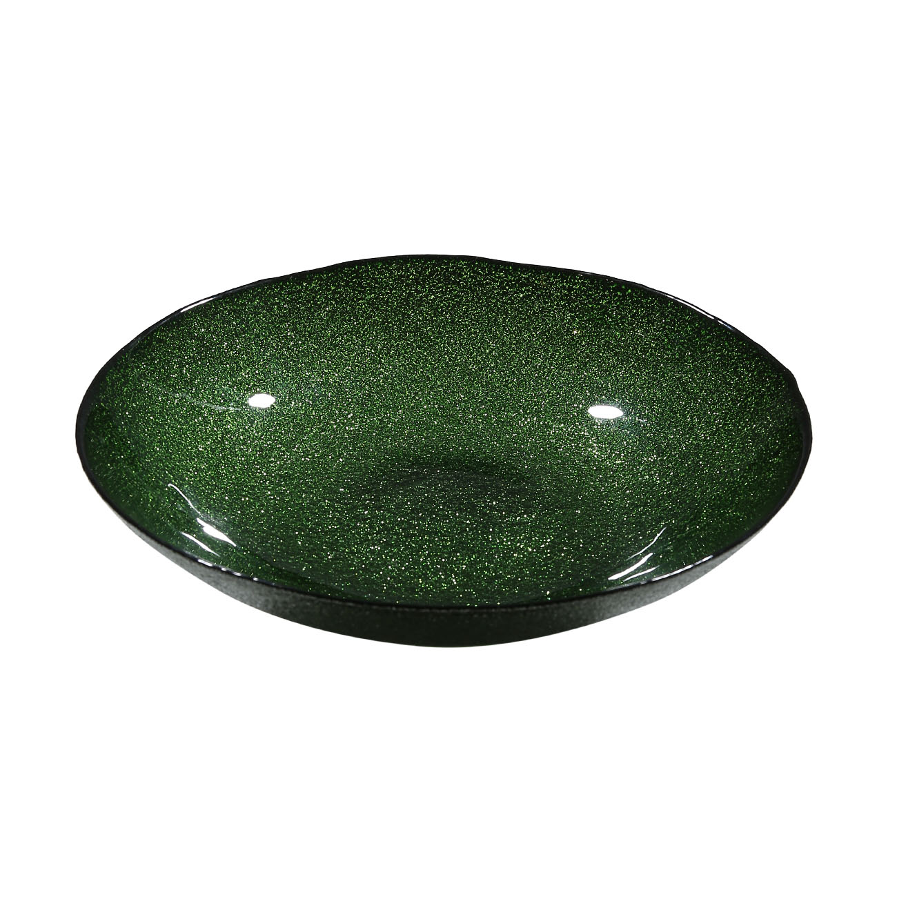 Салатник, 26 см, стекло, зеленый, Basic