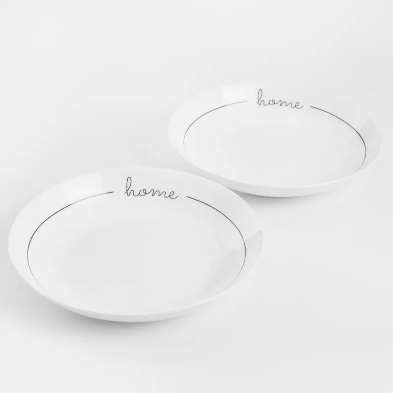Тарелка суповая, 20х3 см, 2 шт, фарфор N, белая, Home, Scroll white
