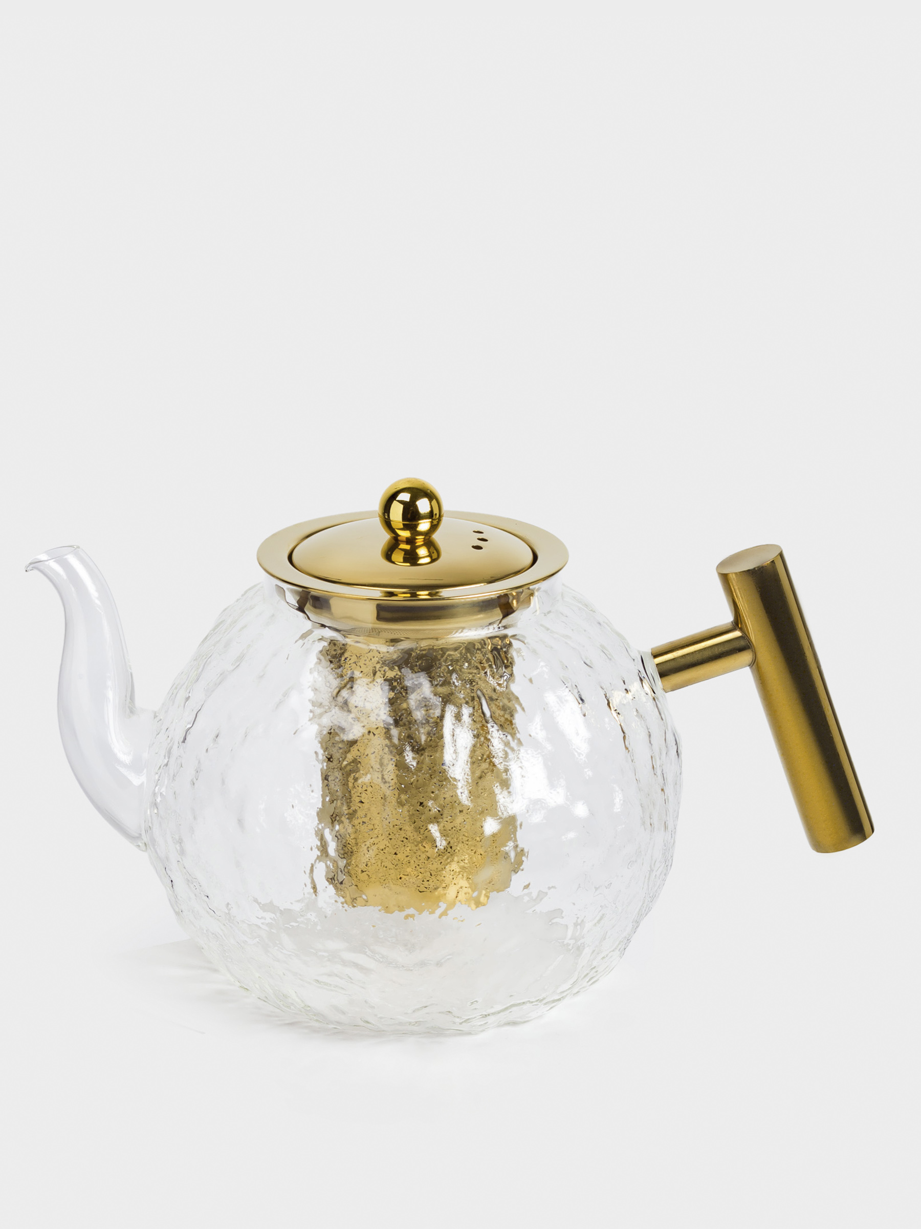 Чайник заварочный, 1,3 л, стекло Б/сталь, золотистый, Glacial gold, image-0
