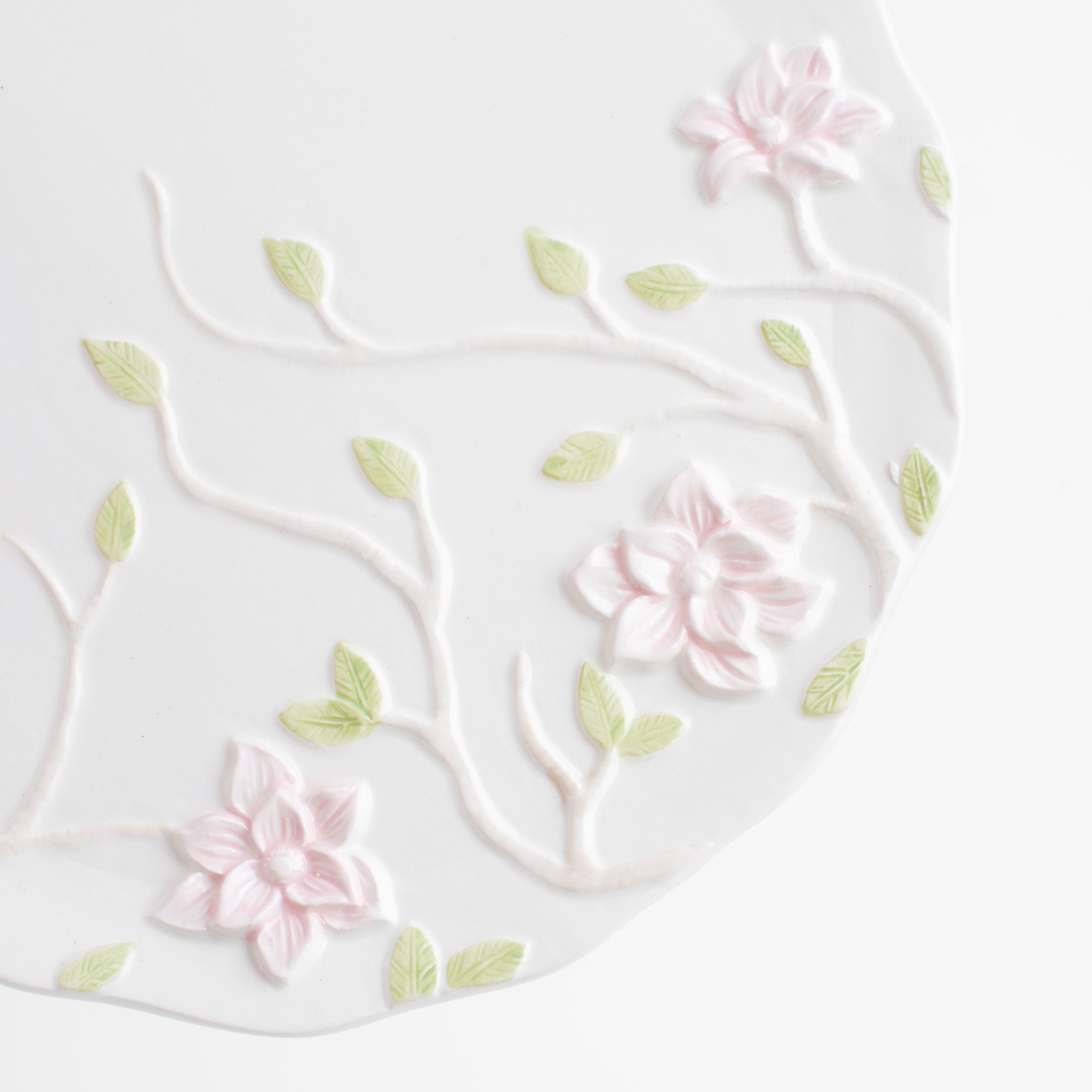 Блюдо, 24 см, керамика, молочное, Цветы магнолии, Magnolia изображение № 5