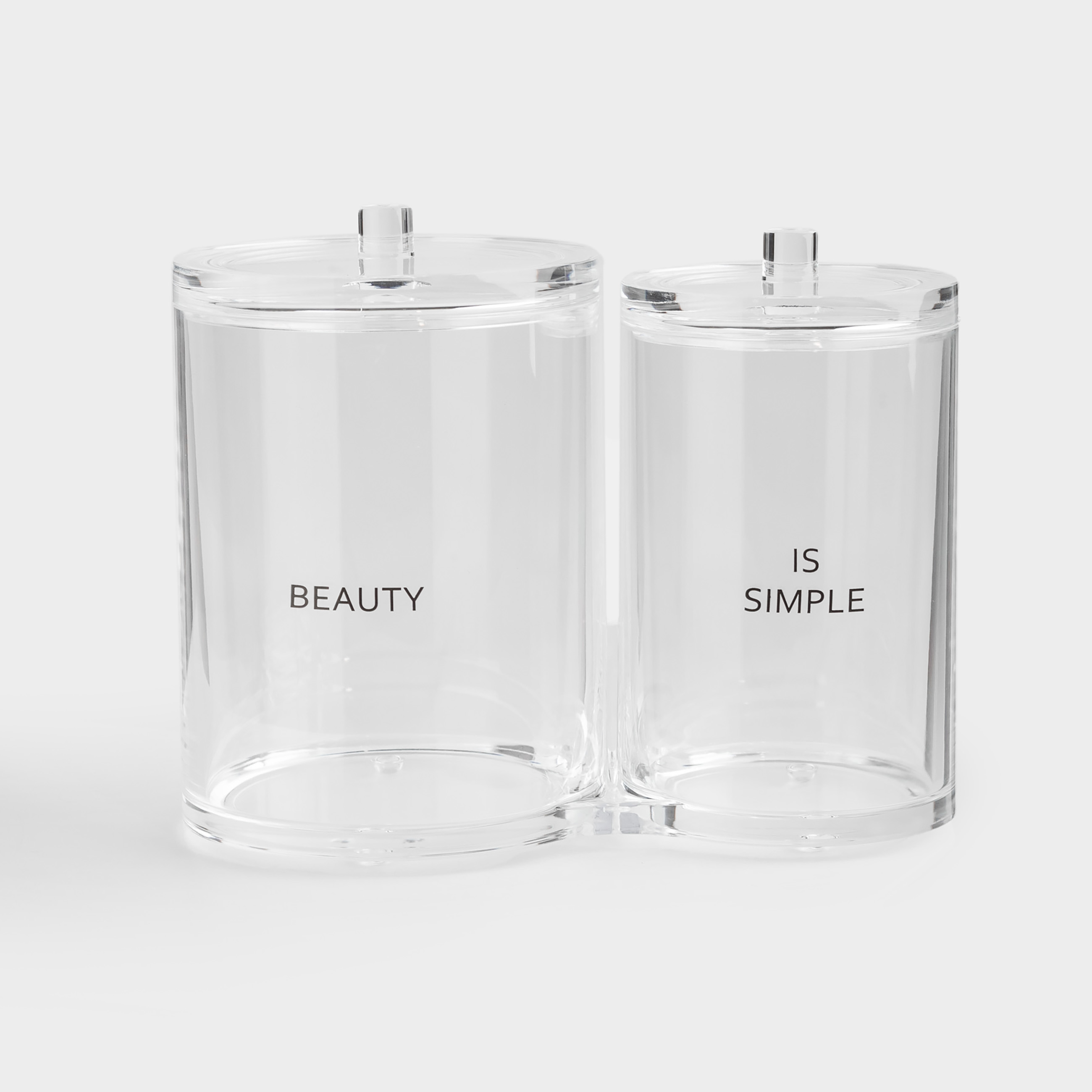 Контейнер для ватных дисковпалочек 15х12 см 2 отд с крышкой пластик Basic font 749₽