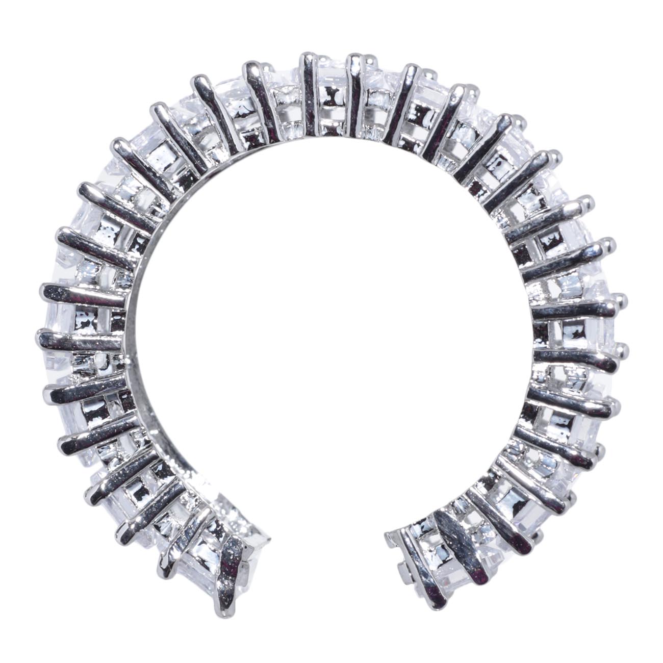 Кольцо, р. S-M, единый размер, металл/стекло, серебристое, Кристаллы, Jewelry crystal