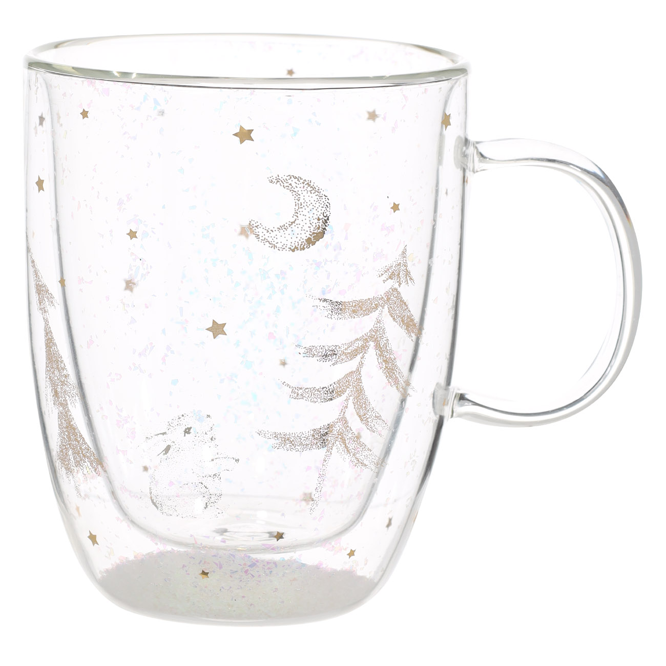

Кружка, 300 мл, стекло Б, с блестками, Кролик под луной, Air sparkly