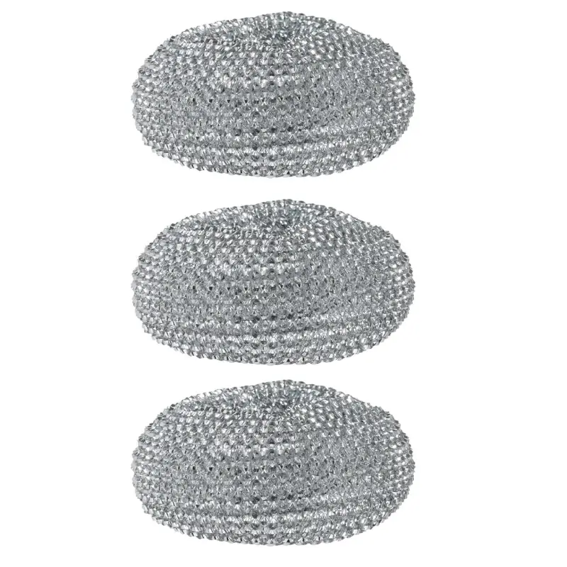 Губка для уборки, 8 см, 3 шт, пластик, серебристая, Clean ,image-0