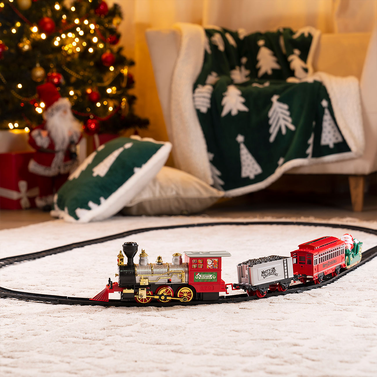 Железная дорога игрушечная, S, музыкальная, с подсветкой/дымом, пластик, Game rail изображение № 10