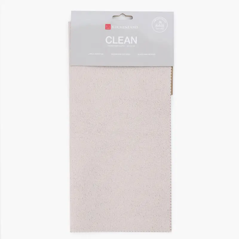 Тряпка для ванной, 30х30 см, полиуретан, бежево-розовая, Clean