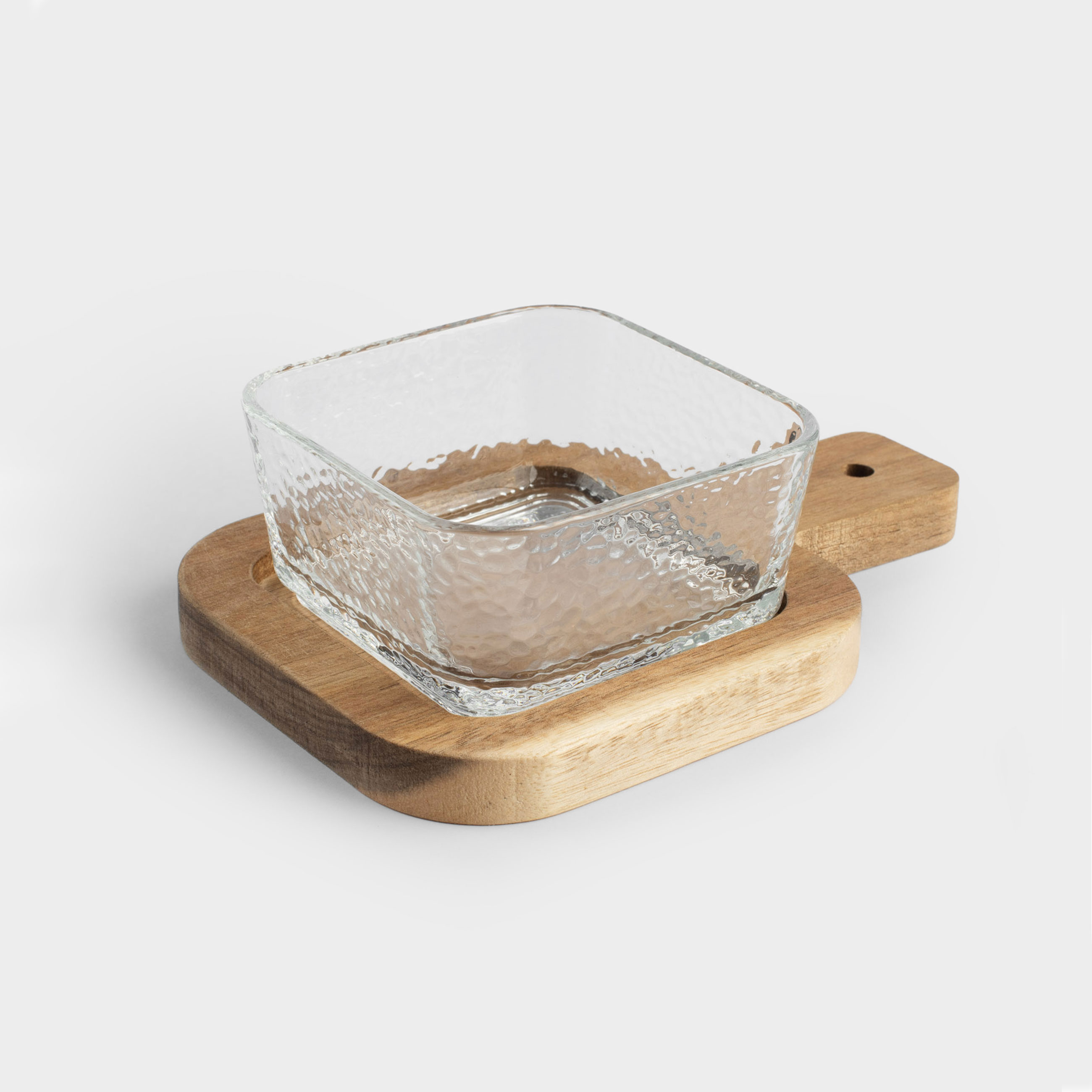 Пиала 10х4 см на подставке стеклодерево квадратная Ripply wood 1290₽