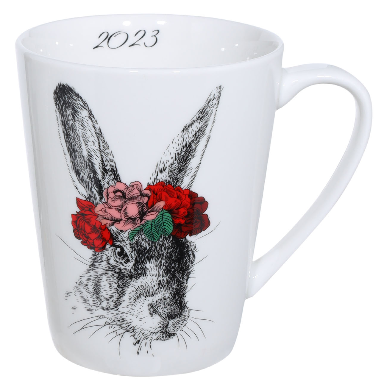 

Кружка, 420 мл, фарфор N, белая, Крольчиха в венке, Rabbit