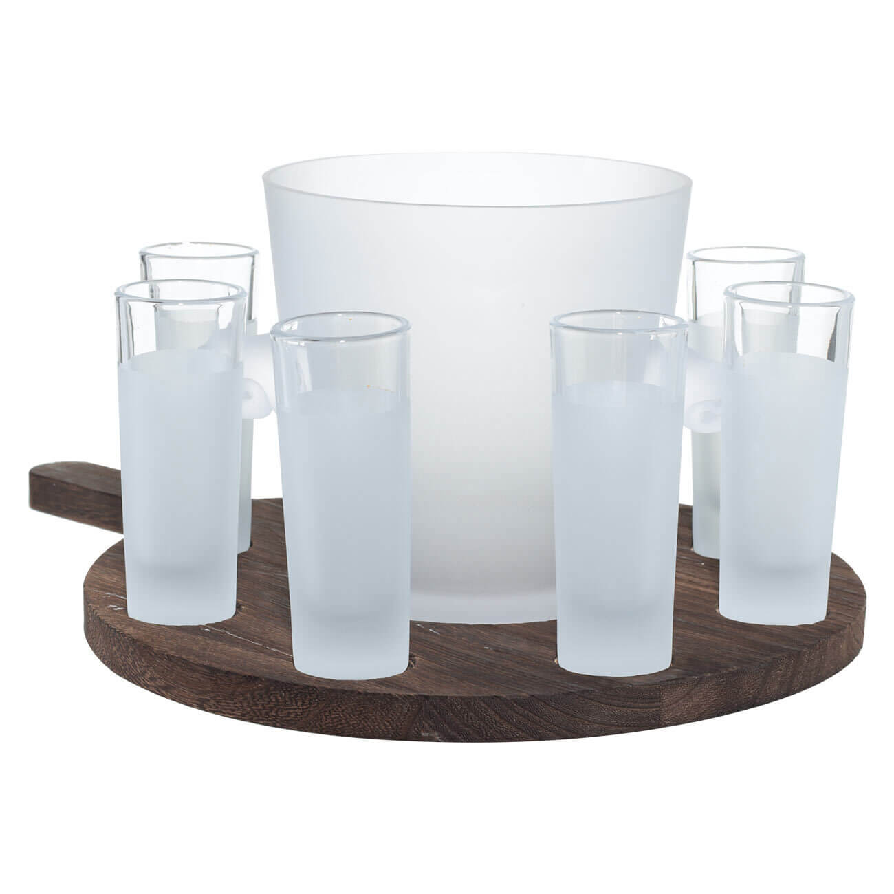 Набор для крепких напитков, 8 перс, 9 пр, на подставке, стопки/ведро, стекло/дерево, Frost pan ведро для льда