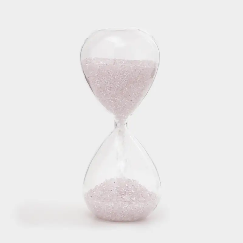 Часы песочные, 20 см, 15 секунд, с кристаллами внутри, стекло, Sand time