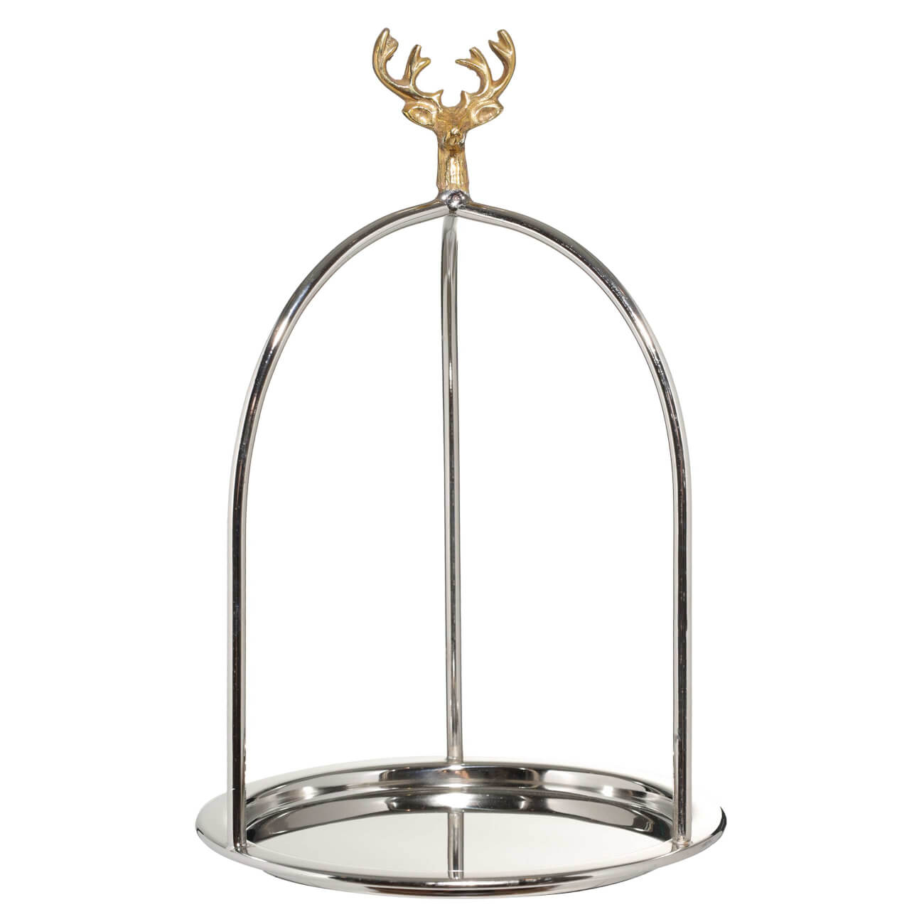 

Блюдо для закусок, 18х29 см, с ручкой, металл, серебристое, Олень, Arctic deer