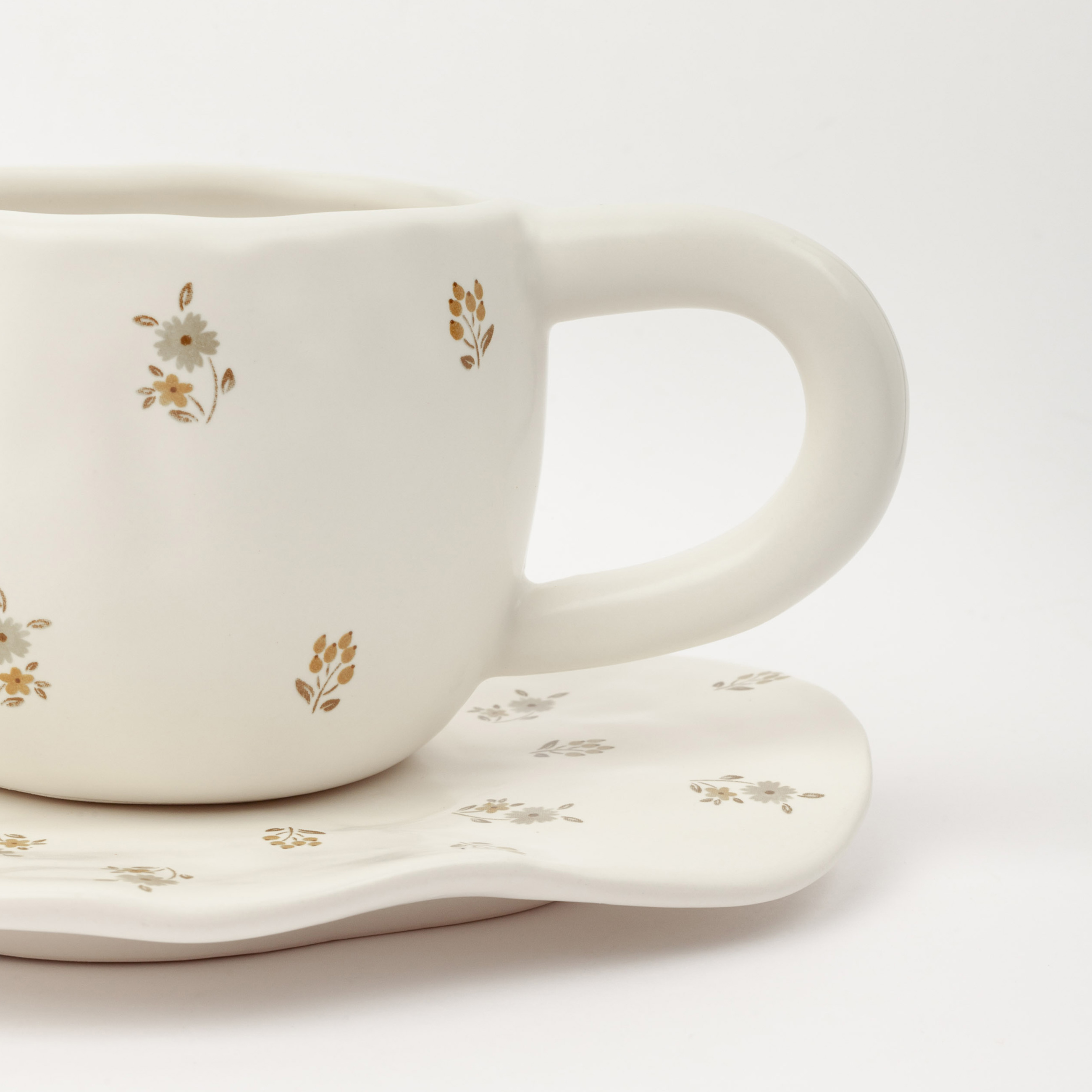 Пара чайная, 1 перс, 2 пр, 360 мл, керамика, молочная, Винтажные цветы, La flore изображение № 8