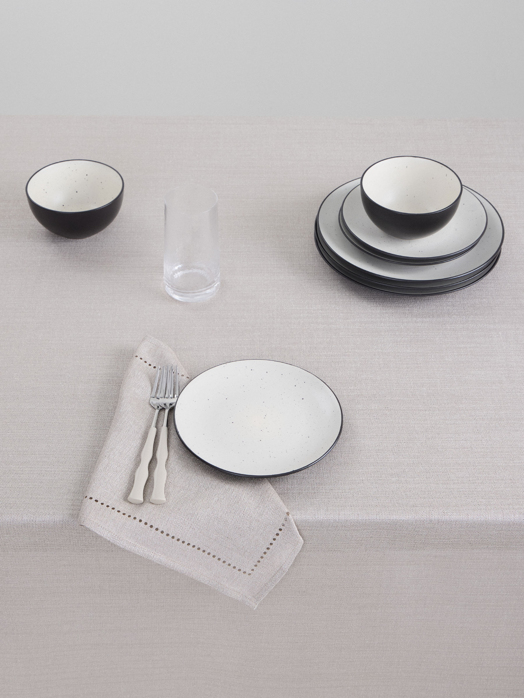 Скатерть, 160х160 см, полиэстер, бежевая, Hemstitch, image-1