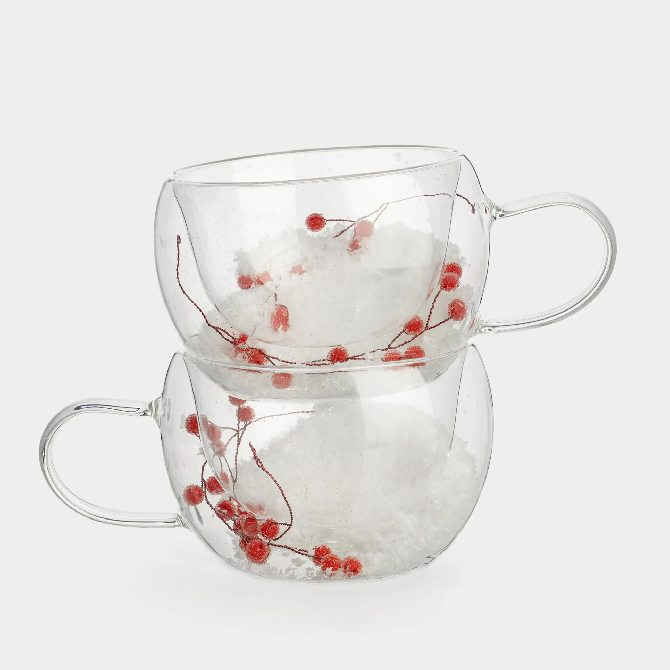 Кружка, 270 мл, 2 шт, стекло Б, с ягодами внутри, Air decor