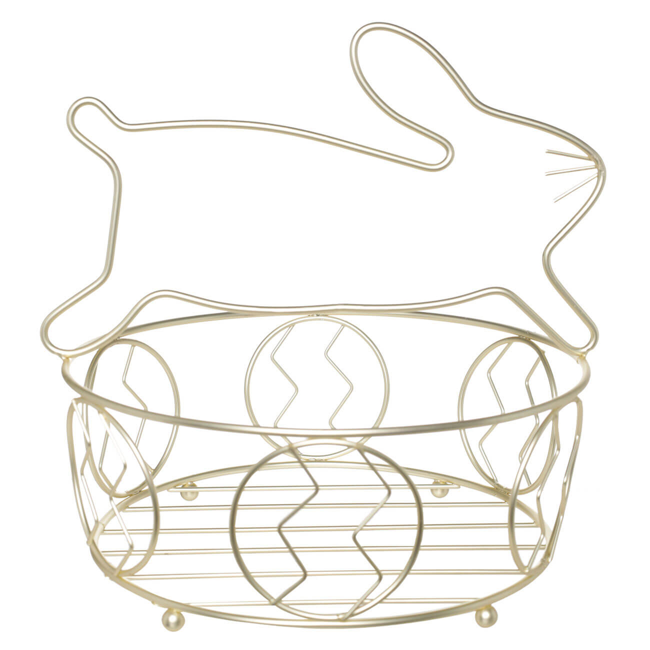 

Корзина для фруктов, 23 см, металл, золотистая, Кролик, Easter gold