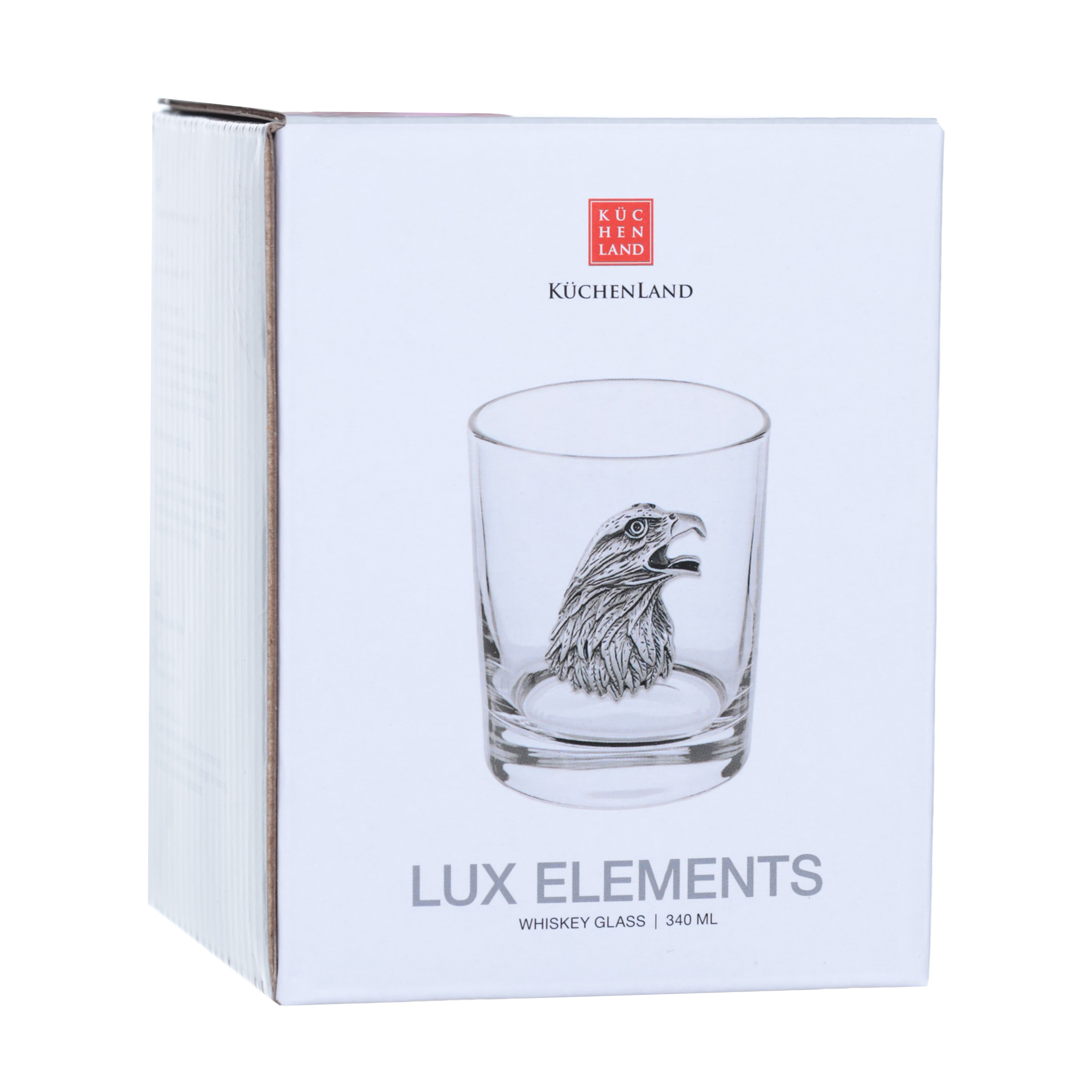 Стакан для виски, 340 мл, стекло/металл, серебристый, Орел, Lux elements изображение № 4