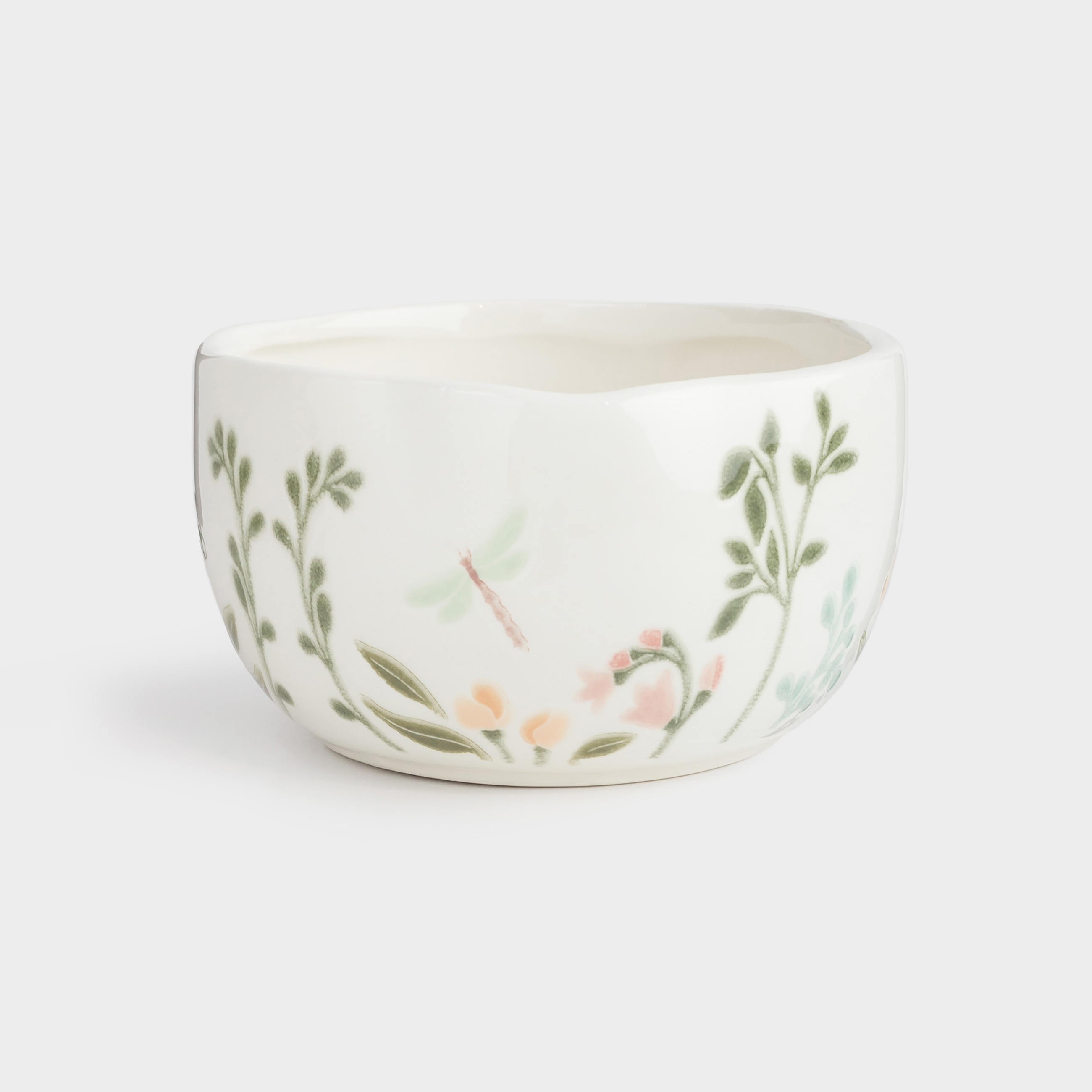 Пиала, 14х8 см, керамика, молочная, Полевые цветы, Meadow speckled