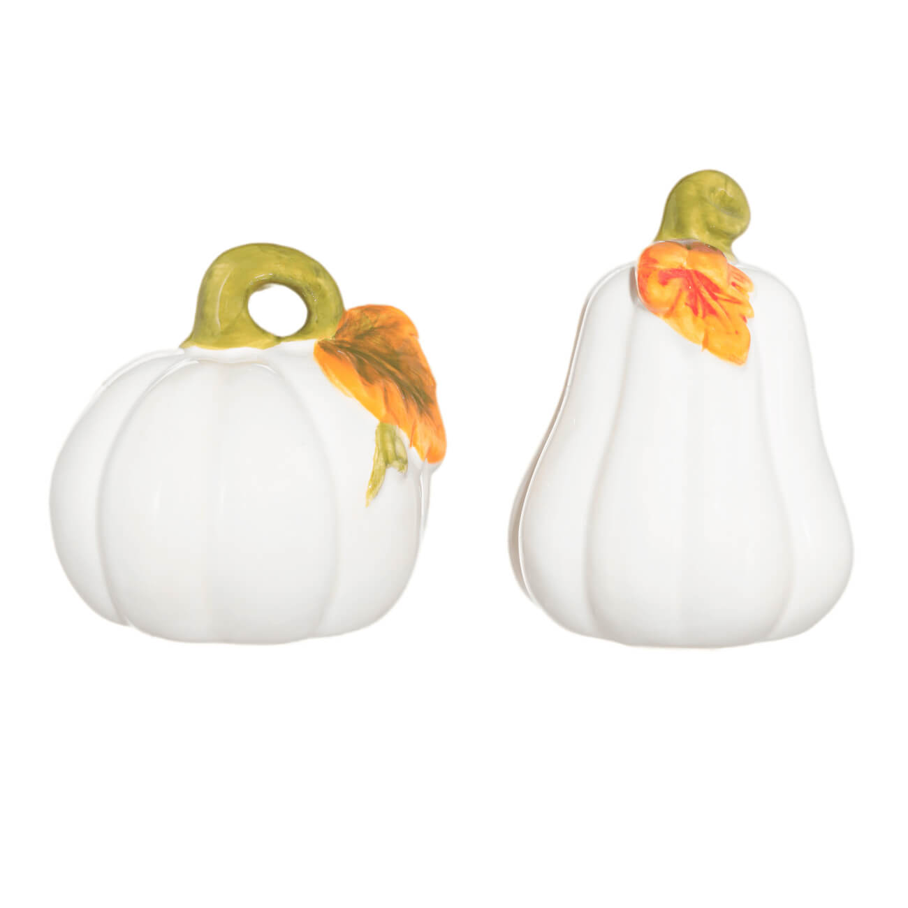 

Набор для соли и перца, 10 см, керамика, молочный, Тыквы с ветками, Autumn gifts