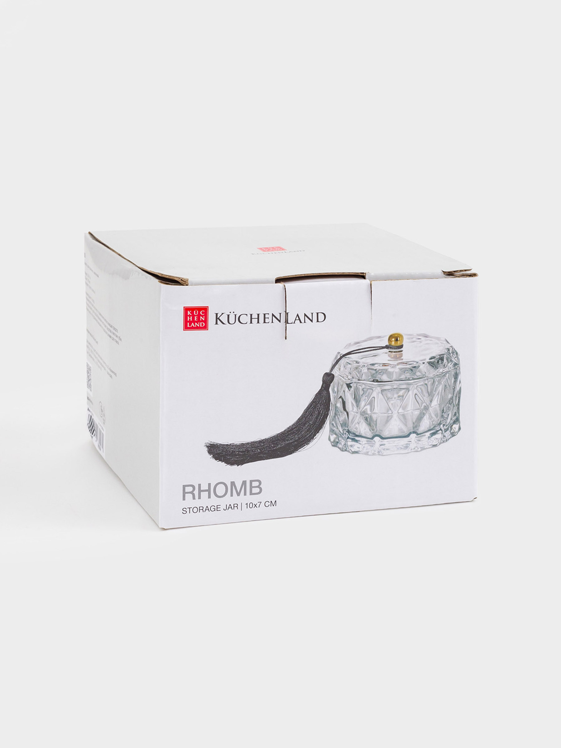 Емкость для хранения, 10x7 см, 190 мл, с кисточкой, стекло Р, Rhomb, image-5