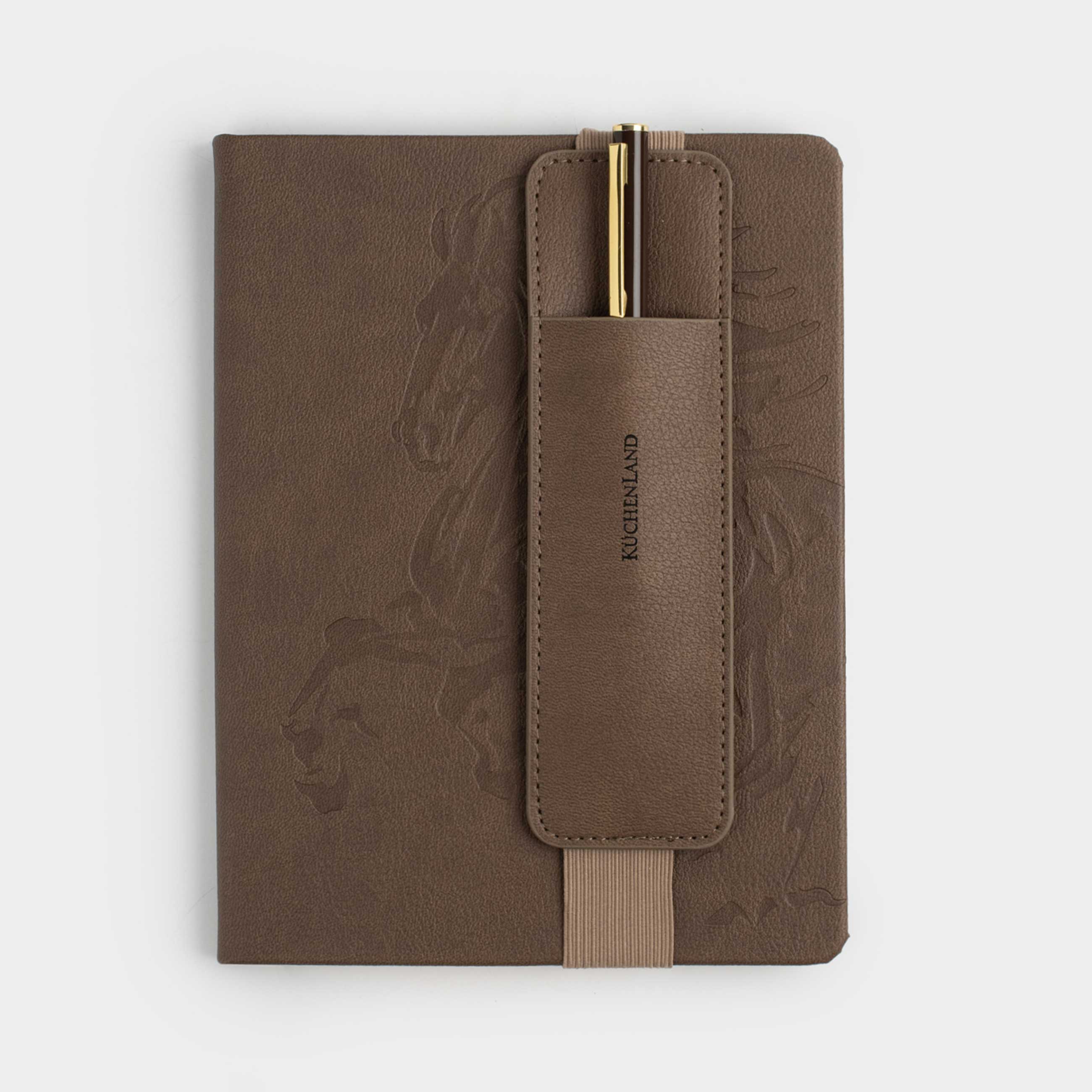 Блокнот для записей, 15х20 см, 80 л, с ручкой, полиуретан, коричневый, Лошадь, B&G