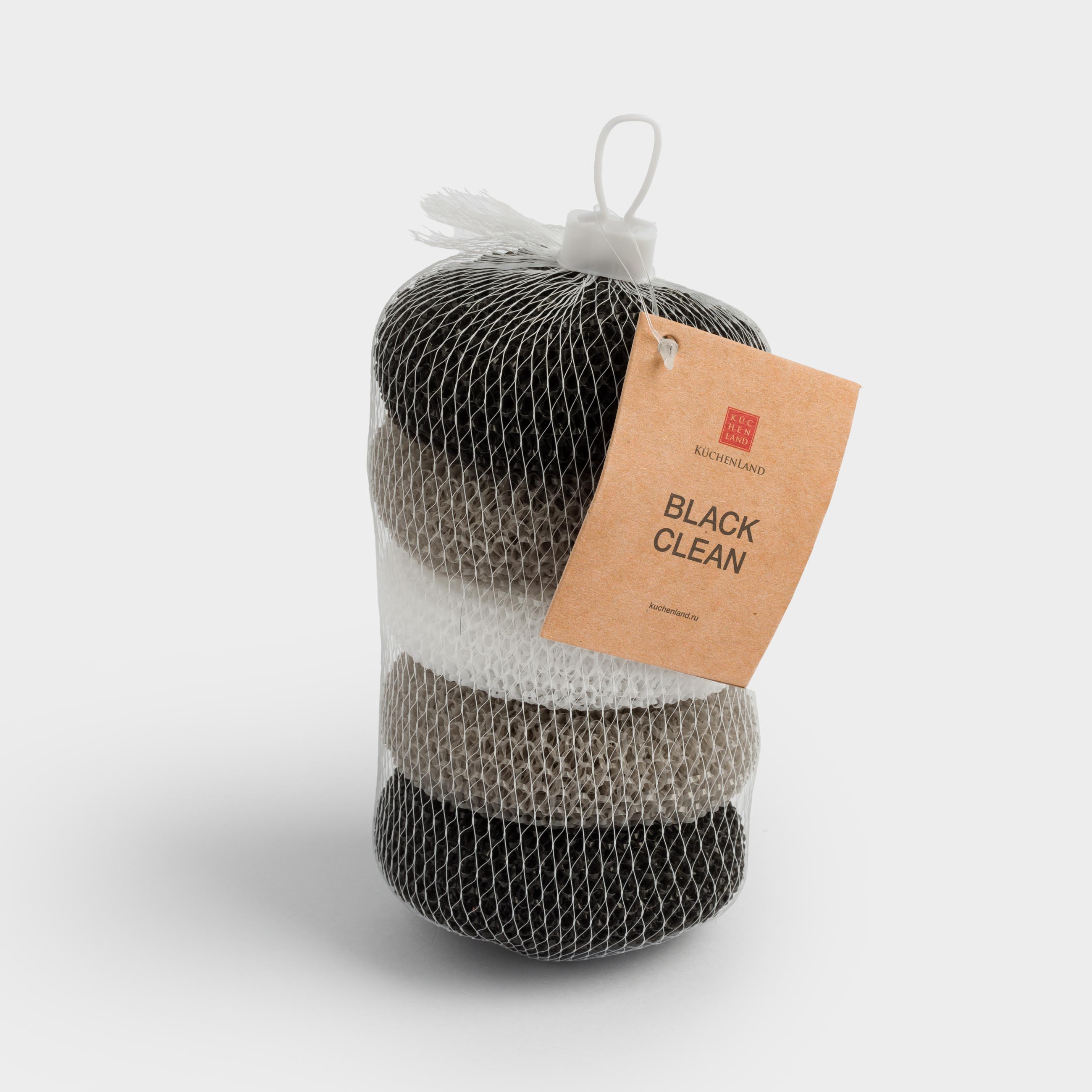 Губка для уборки, 8 см, 5 шт, полипропилен, черная/серая/белая, Black clean, image-6