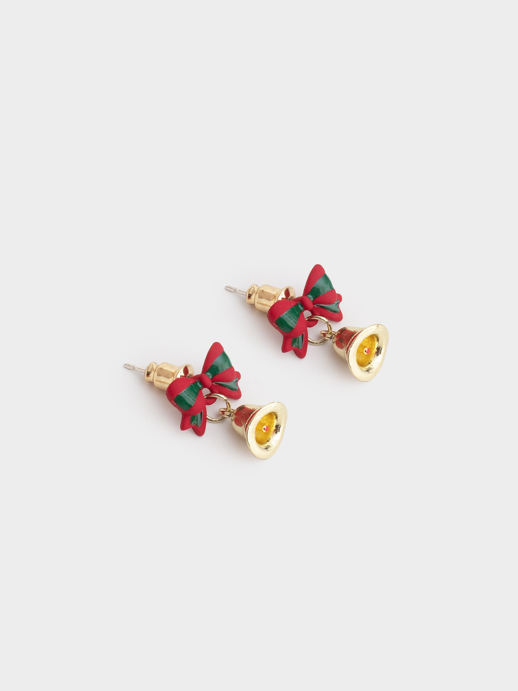 Серьги-пусеты, 2 см, детские, 2 шт, металл, золотистые, Колокольчики, Jewelry christmas, image-1