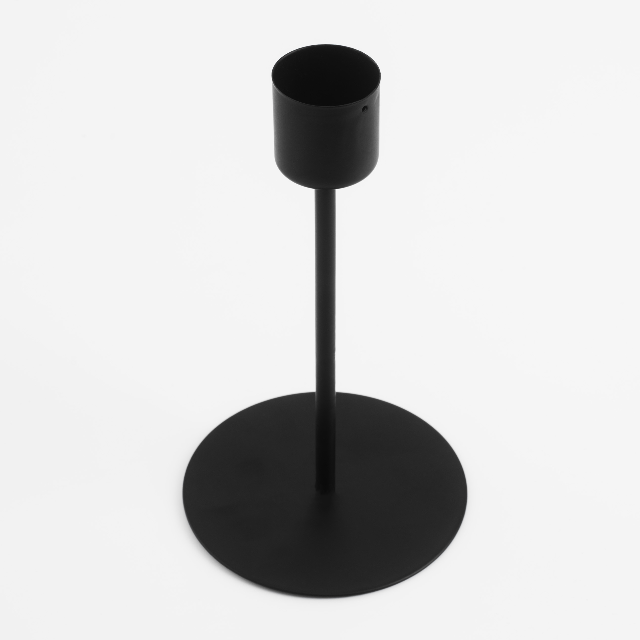 Подсвечник, 15 см, для тонкой свечи, на ножке, металл, черный, Black style изображение № 3