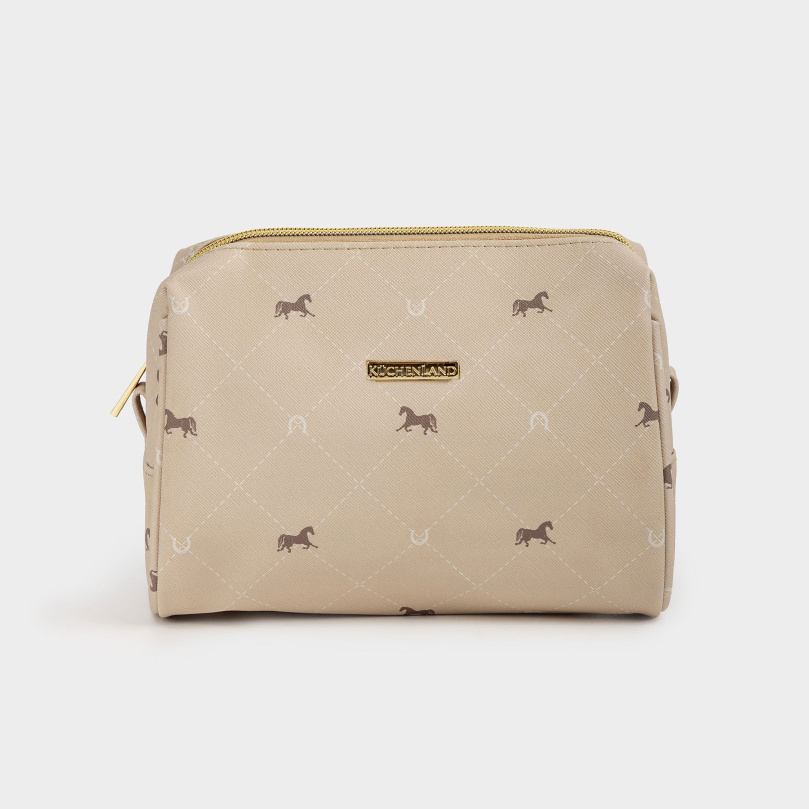 Косметичка 19х14 см полиуретан бежевая Лошади Beauty horse 1490₽