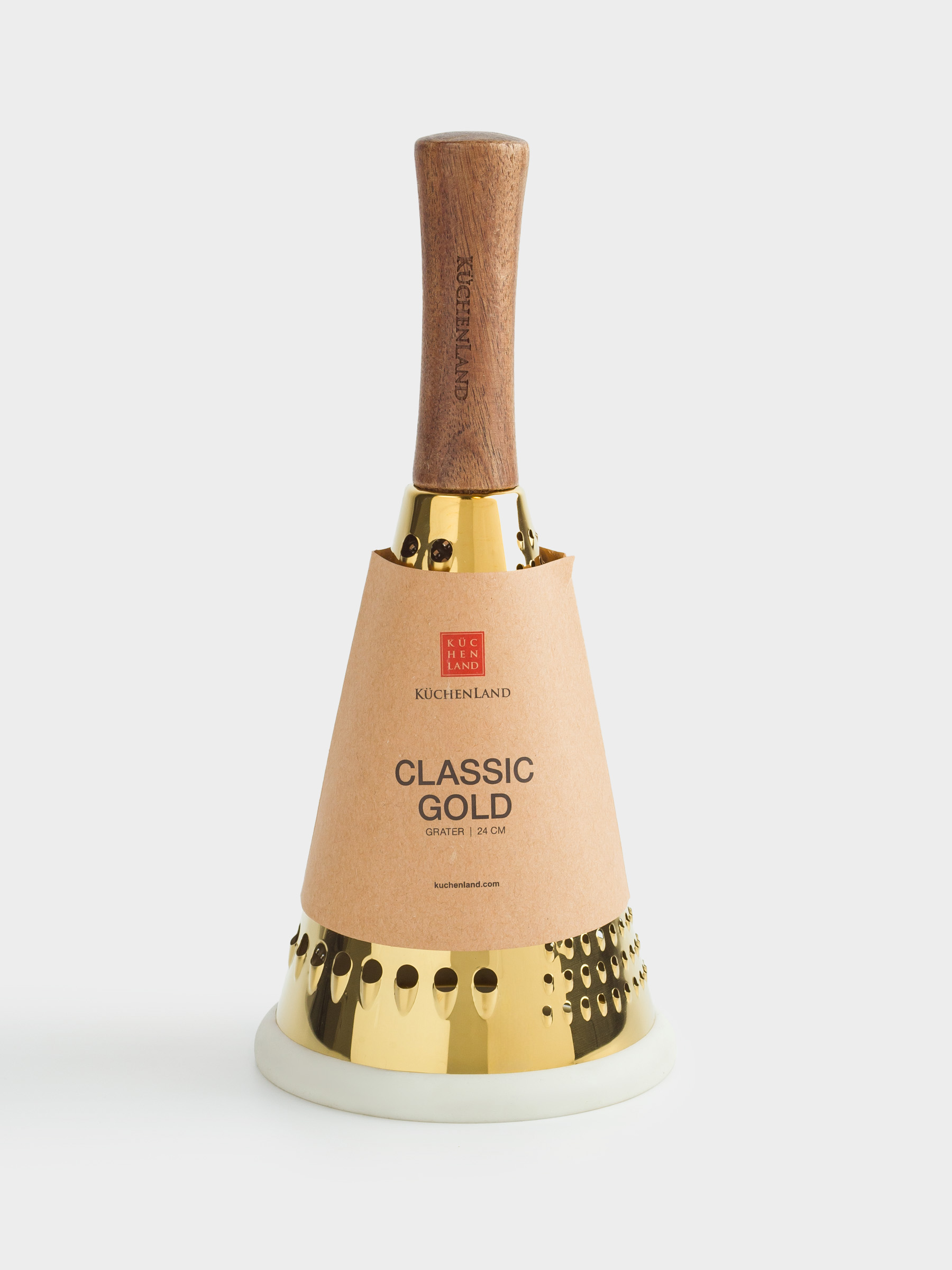Терка, 24 см, сталь/дерево/резина, круглая, золотистая, Classic gold, image-4
