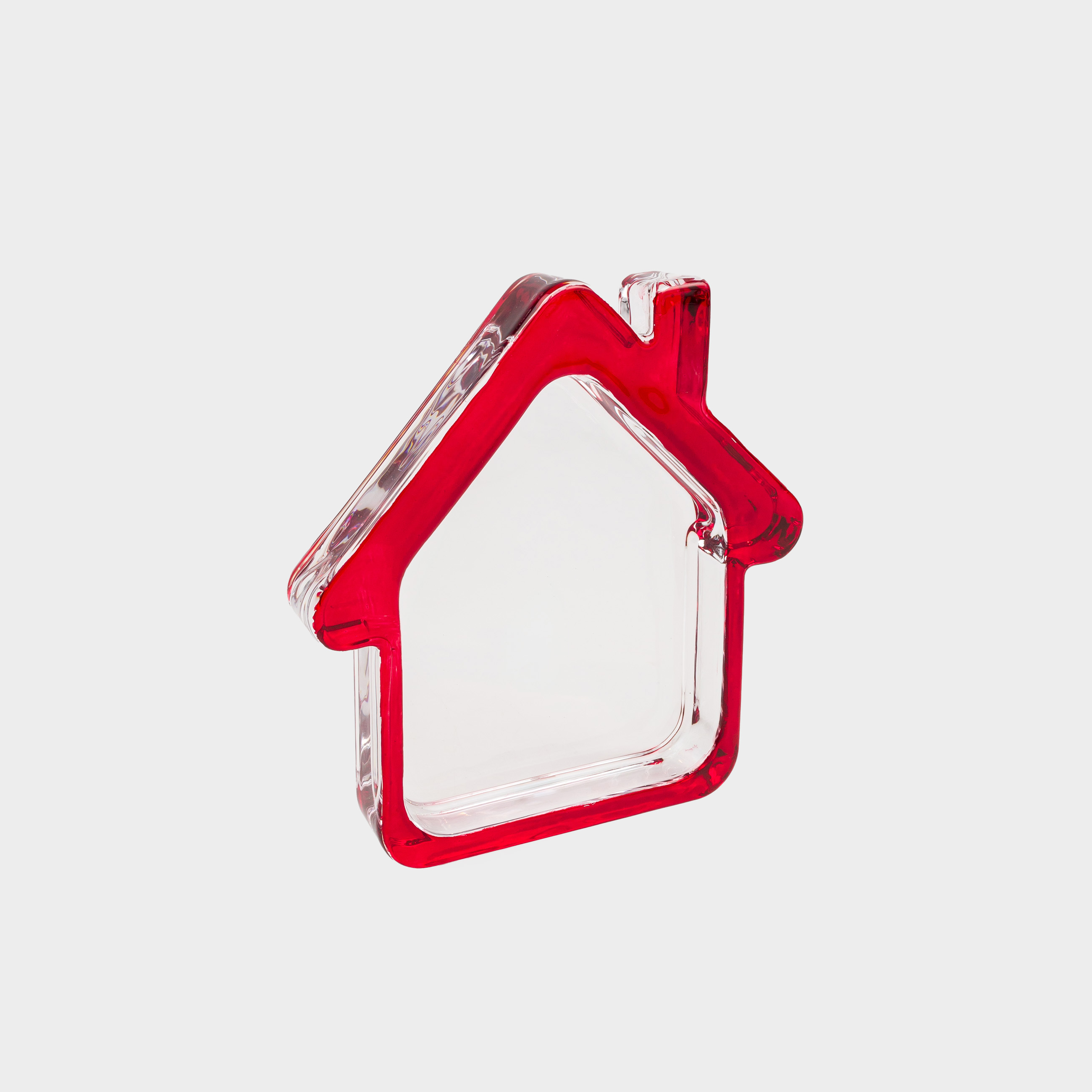 Блюдо, 18х19 см, стекло, с красным кантом, Дом, House shape, image-4