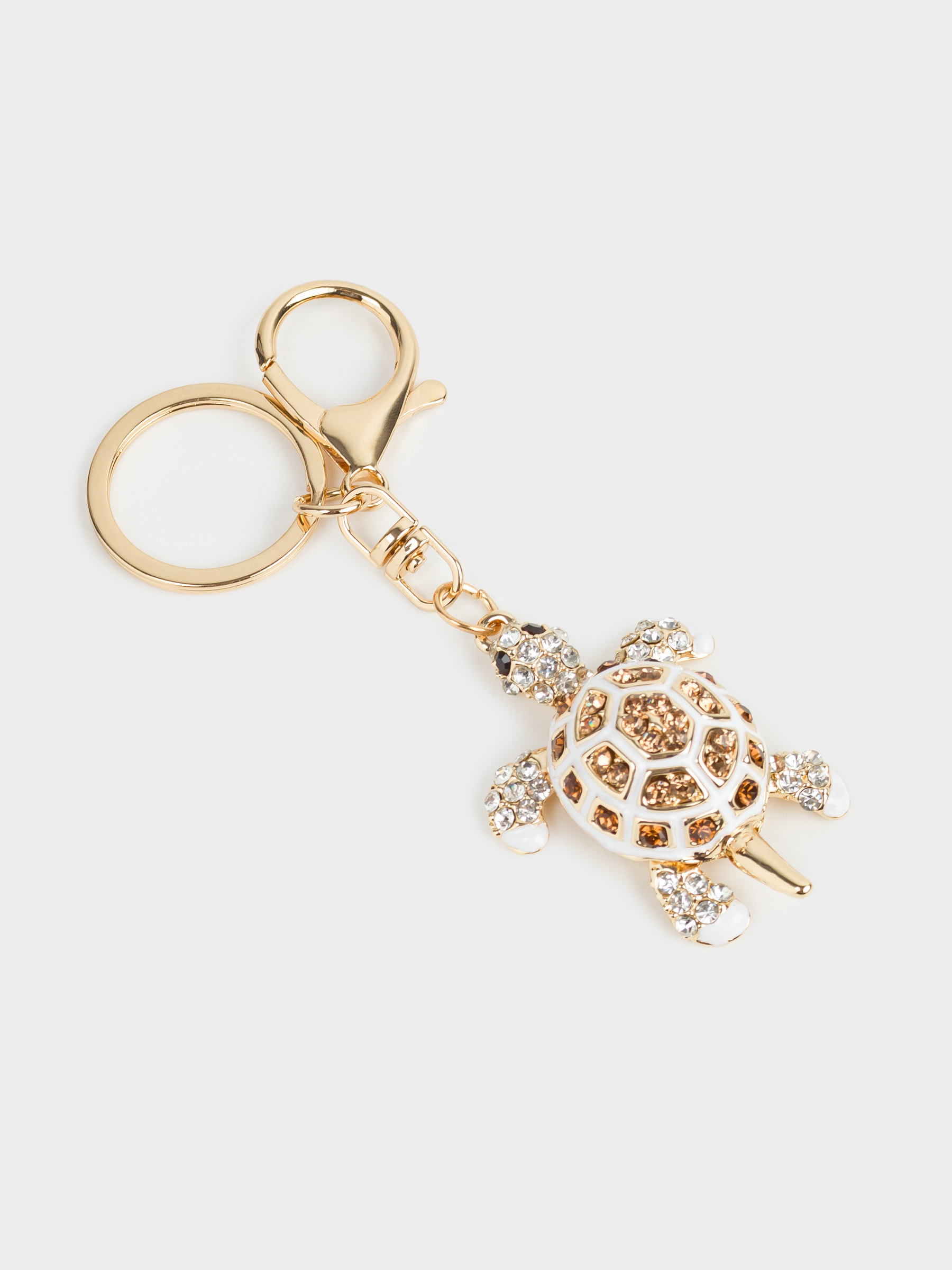 Брелок, 12 см, металл/стразы, золотистый, Черепаха, Keychain crystal, image-4