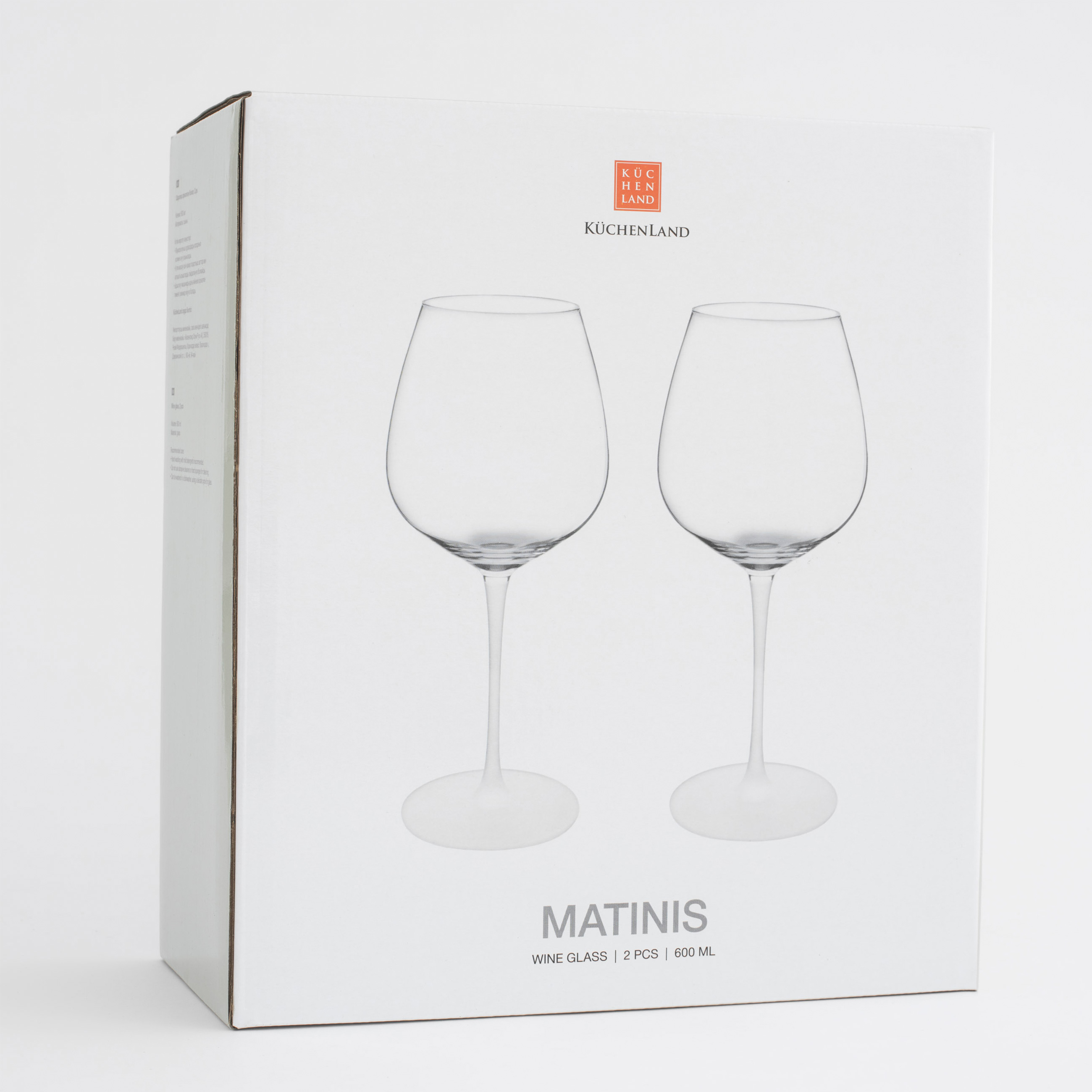 Бокал для вина, 600 мл, 2 шт, стекло, матовая ножка, Matinis изображение № 6