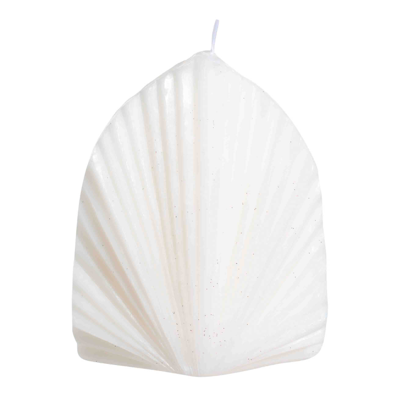 

Свеча, 13 см, рифленая, белая, Ракушка, Ribbed candle