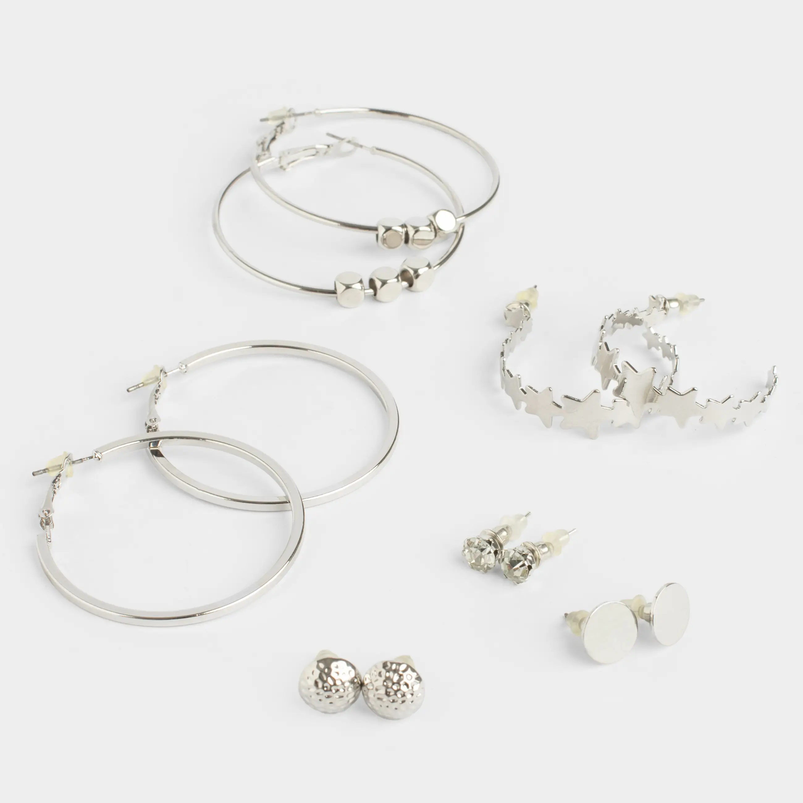 Серьги-пусеты, 12 шт, металл, серебристые, Jewelry