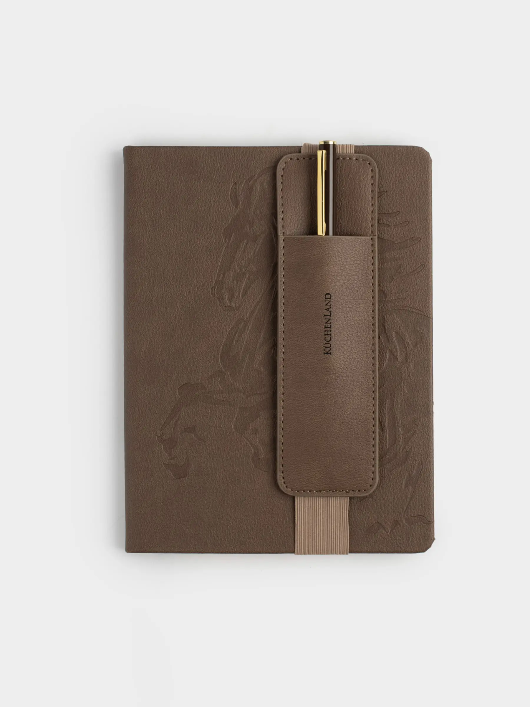 Блокнот для записей, 15х20 см, 80 л, с ручкой, полиуретан, коричневый, Лошадь, B&G, image-0