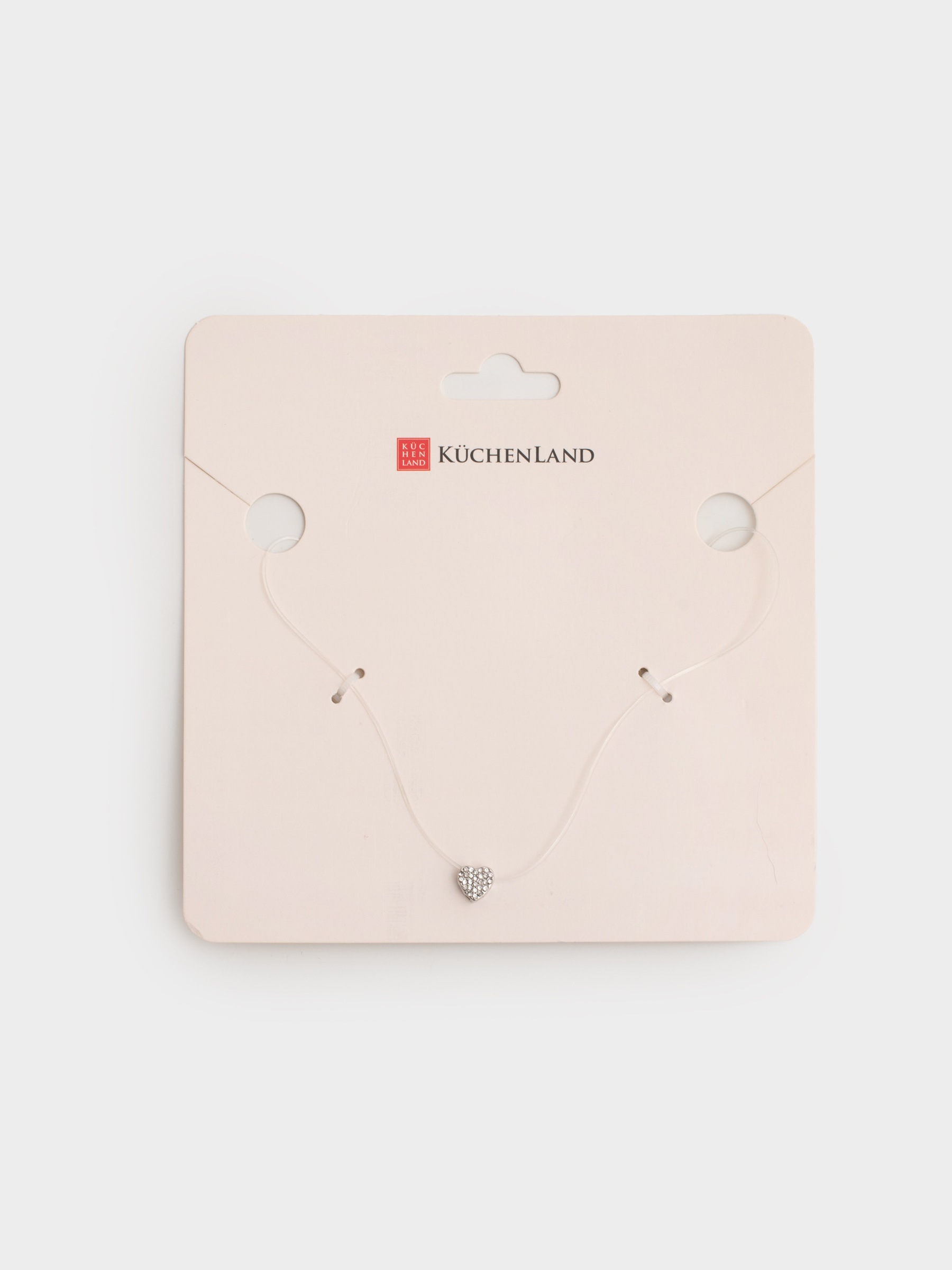 Цепочка, 40 см, с подвеской, металл/стразы, серебристая, Сердце, Jewelry heart, image-3