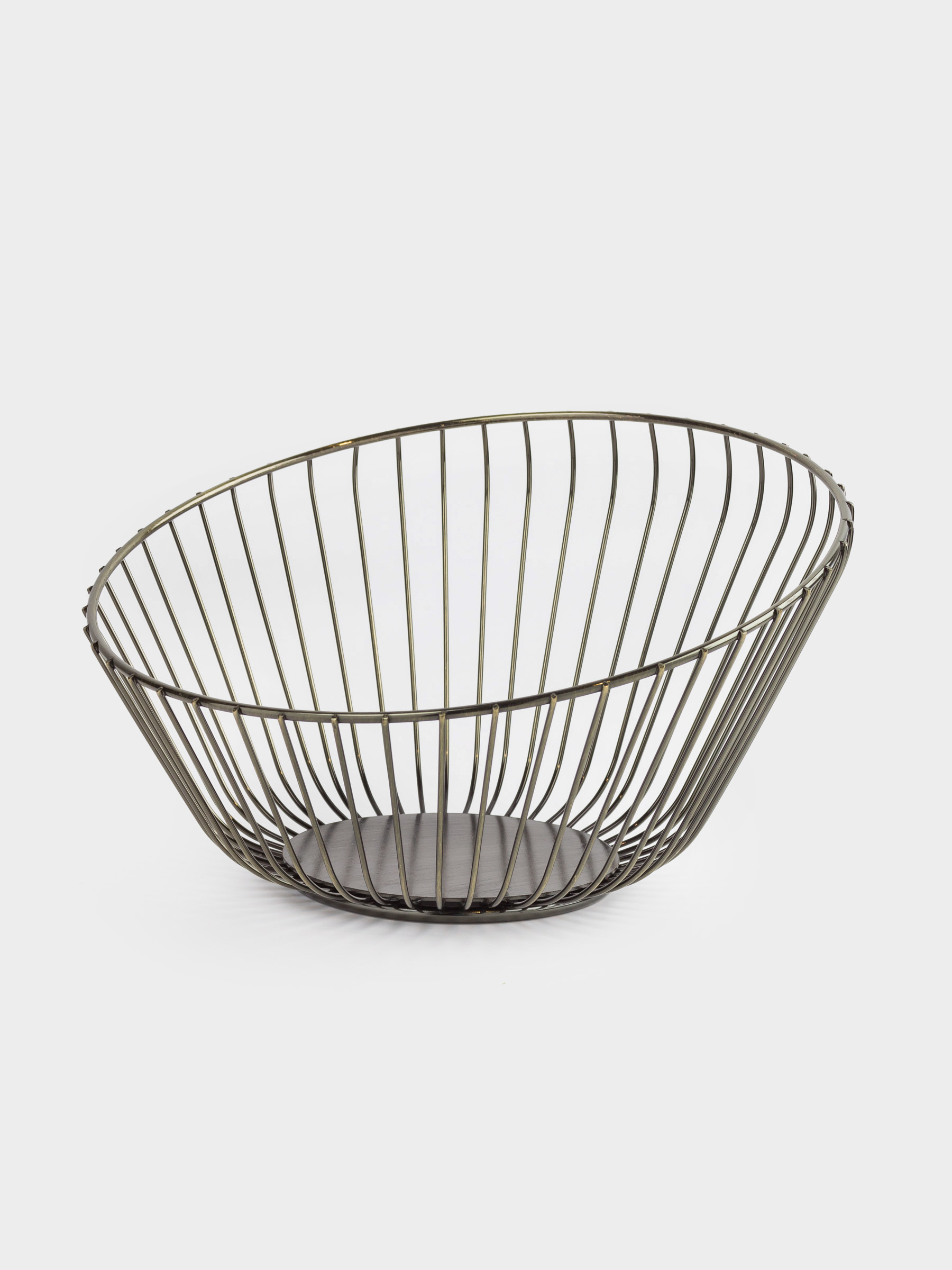 Корзина для фруктов, 25 см, металл, черно-бронзовая, Прутья, Twist black, image-1