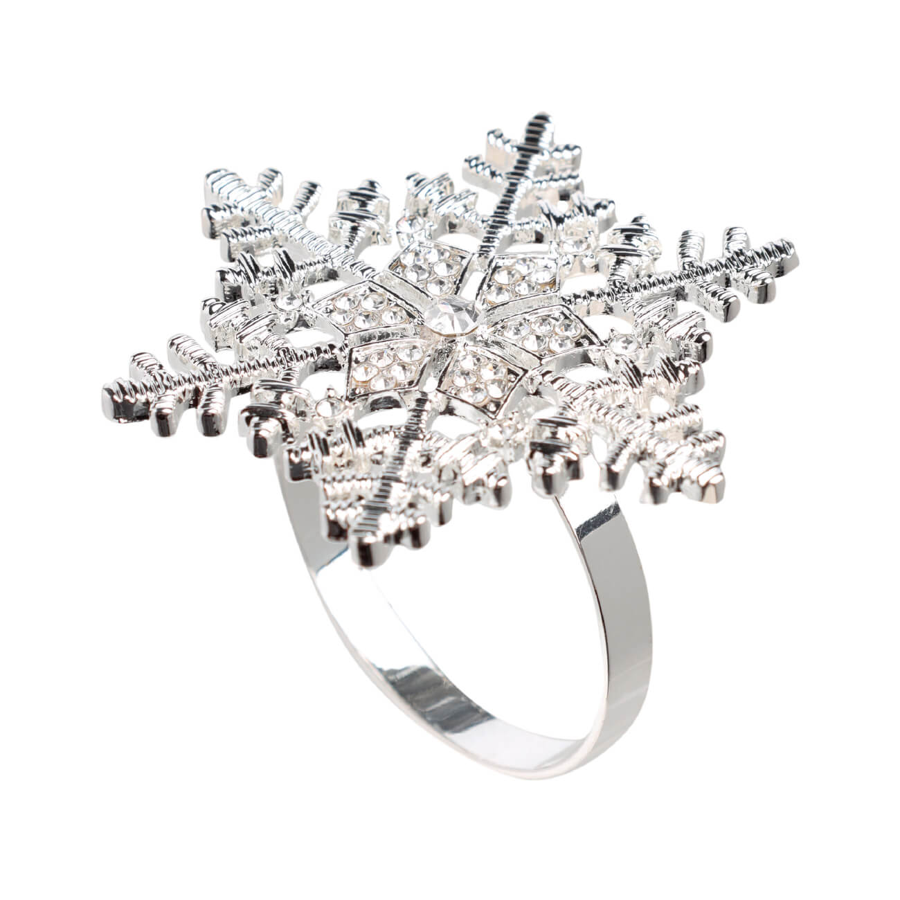 Кольцо для салфеток, 5 см, металл, серебристое, Снежинка, Snowfall кольцо