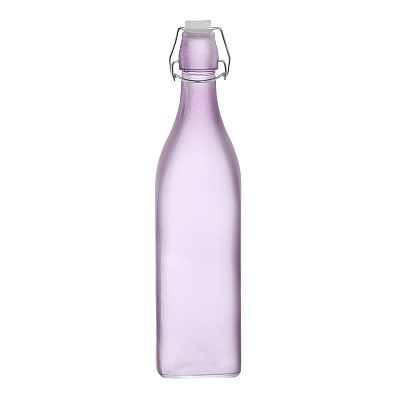Бутылка для масла или уксуса, 1 л, с клипсой, стекло/металл, лиловая, Optima matte