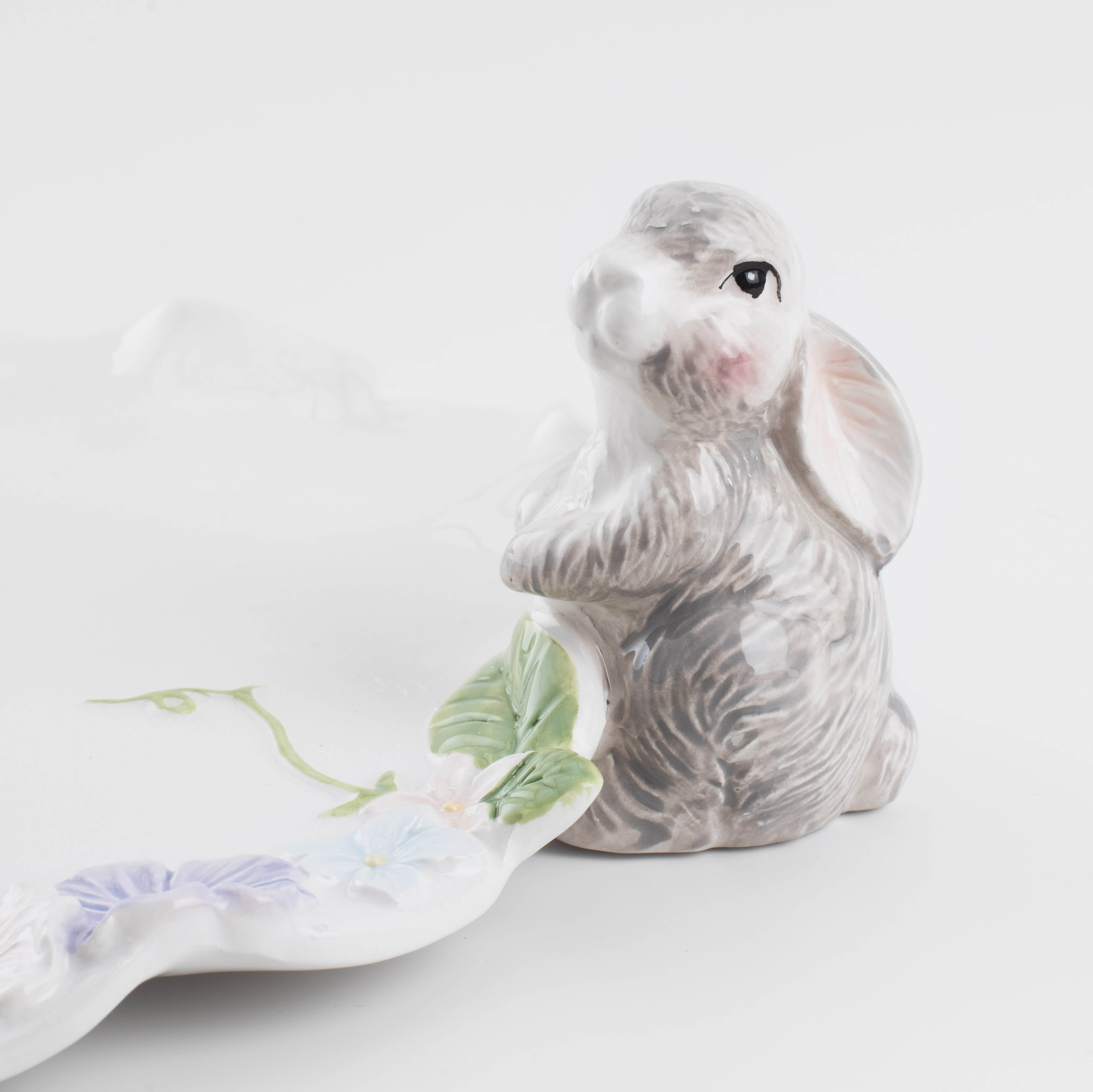 Блюдо, 24 см, керамика, белое, Кролик и цветы, Pure easter изображение № 4