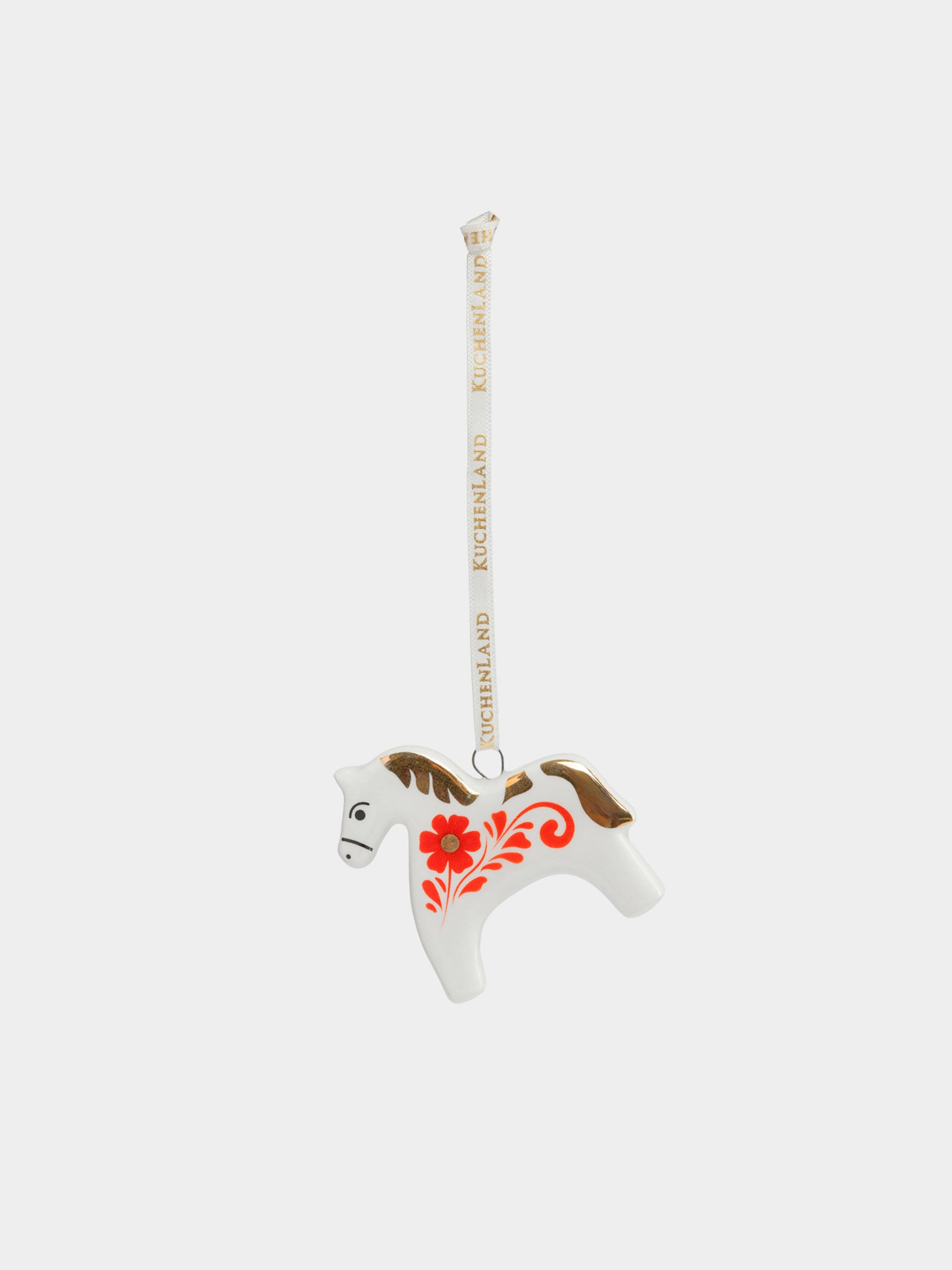 Игрушка елочная, 6 см, Лошадка с цветком, Figure christmas