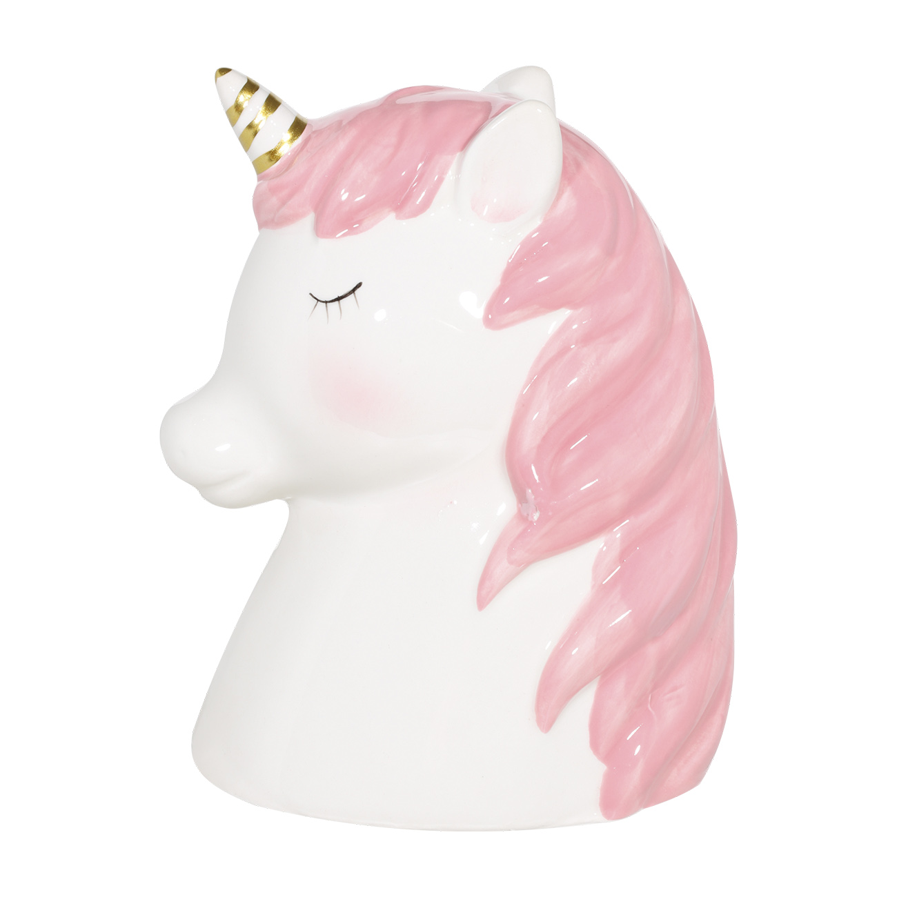 

Копилка, 16 см, керамика, бело-розовая, Единорог, Unicorn
